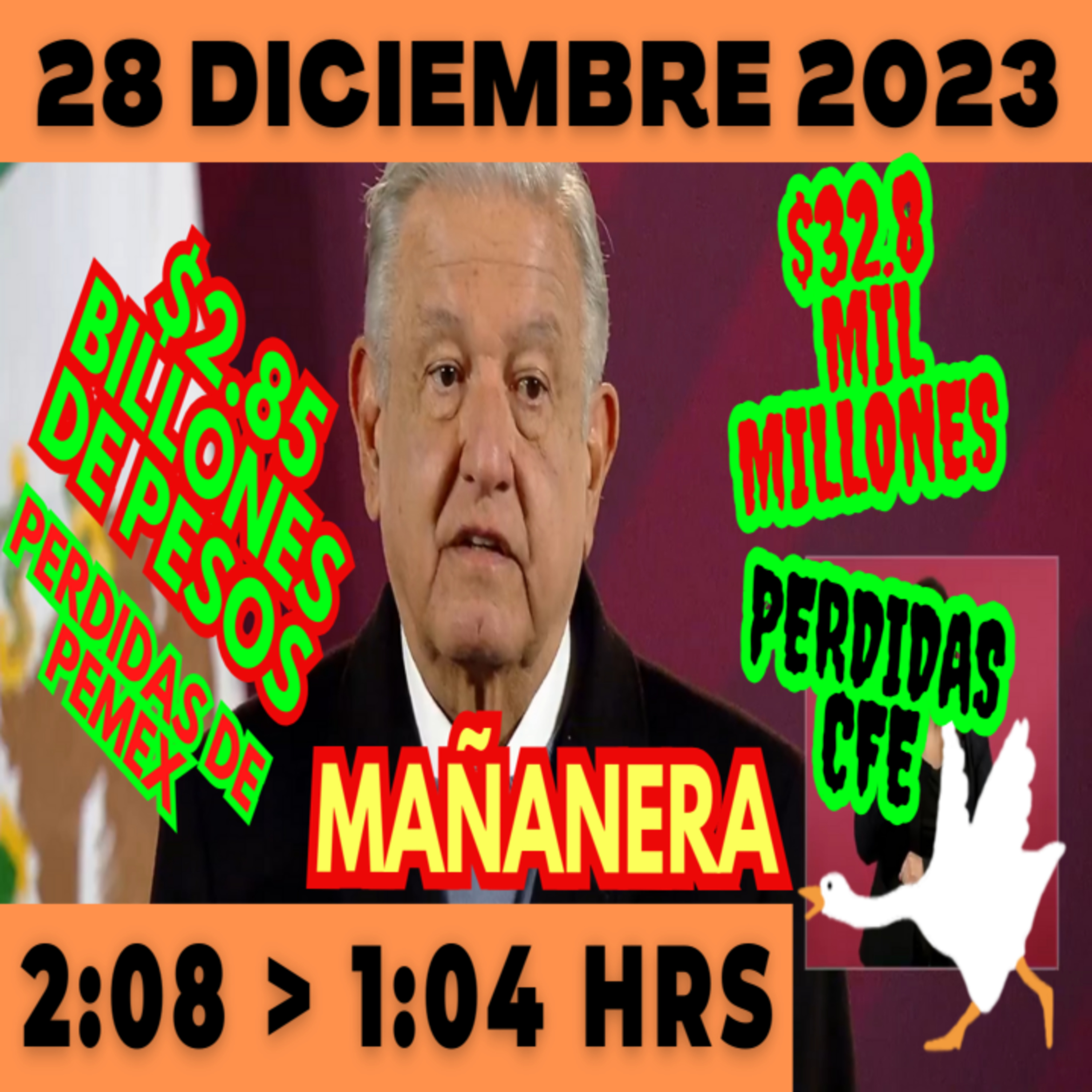 💩🐣 Conferencia de prensa matutina *Jueves 28 de diciembre 2023* Presidente AMLO de 2:08 a 1:04. episode artwork