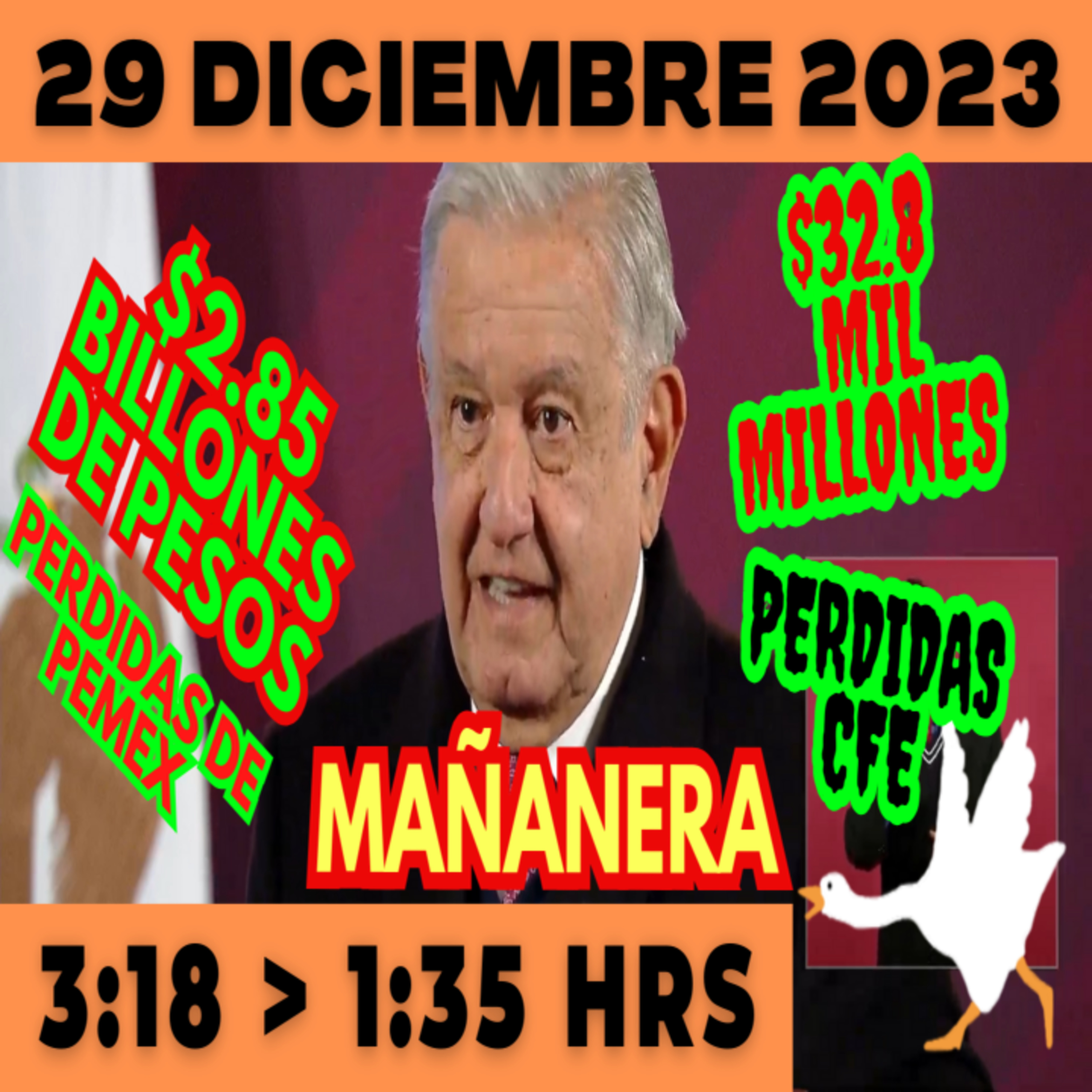 💩🐣 Conferencia de prensa matutina *Viernes 29 de diciembre 2023* Presidente AMLO de 3:18 a 1:35. episode artwork