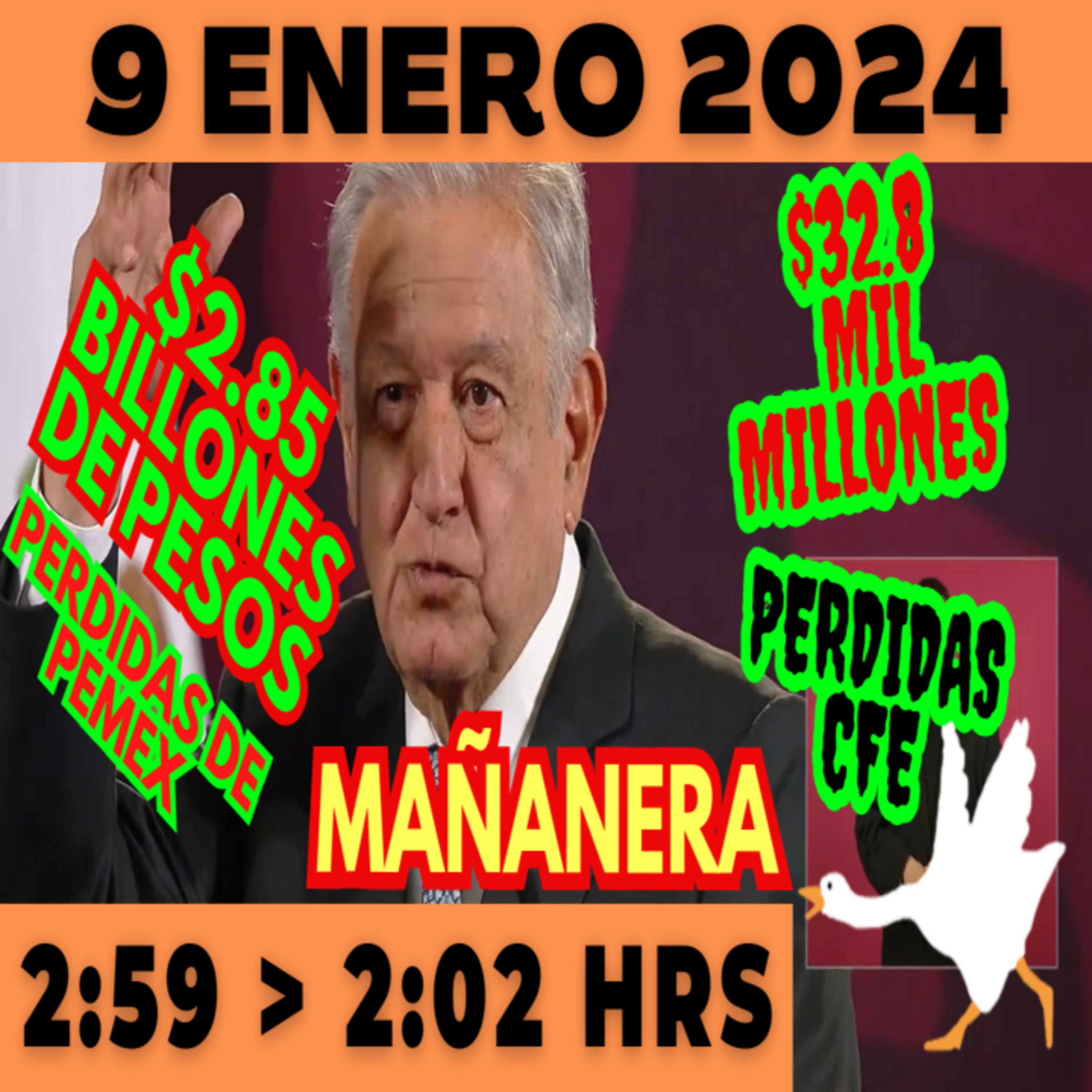💩🐣 Conferencia de prensa matutina *Martes 09 de enero 2024* Presidente AMLO de 2:59 a 2:02. episode artwork