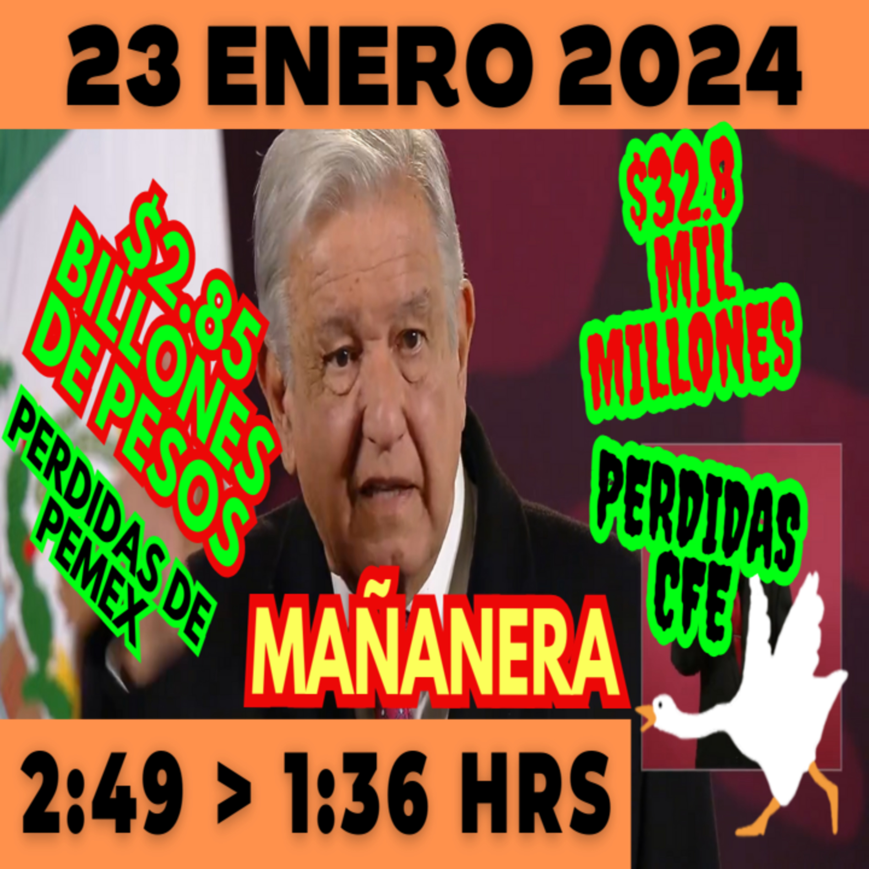 💩🐣 Conferencia de prensa matutina *Martes 23 de enero 2024* Presidente AMLO de 2:49 a 1:36. episode artwork