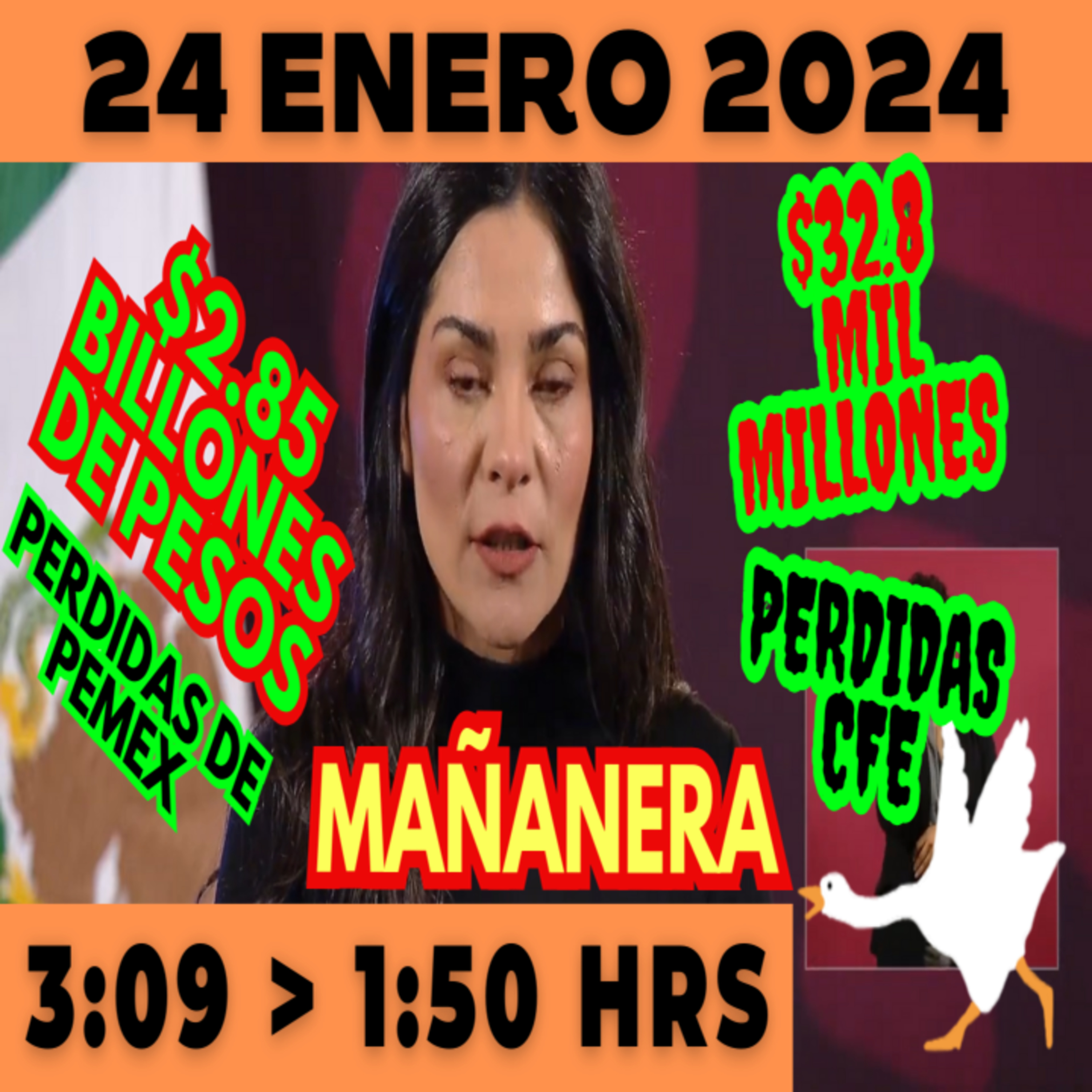 💩🐣 Conferencia de prensa matutina *Miércoles 24 de enero 2024* Presidente AMLO de 3:09 a 1:50. episode artwork