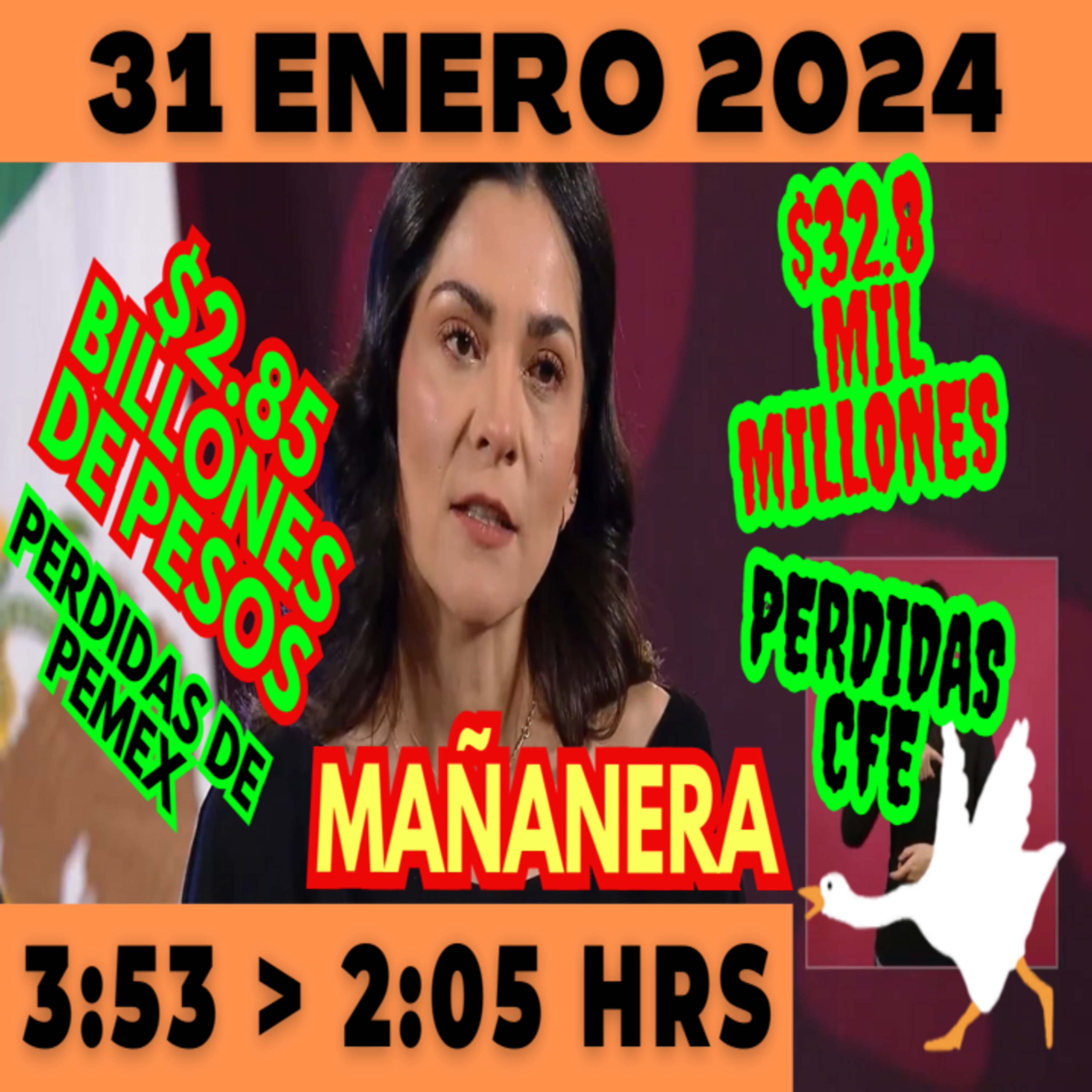💩🐣 Conferencia de prensa matutina *Miércoles 31 de enero 2024* Presidente AMLO de 3:53 a 2:05. episode artwork