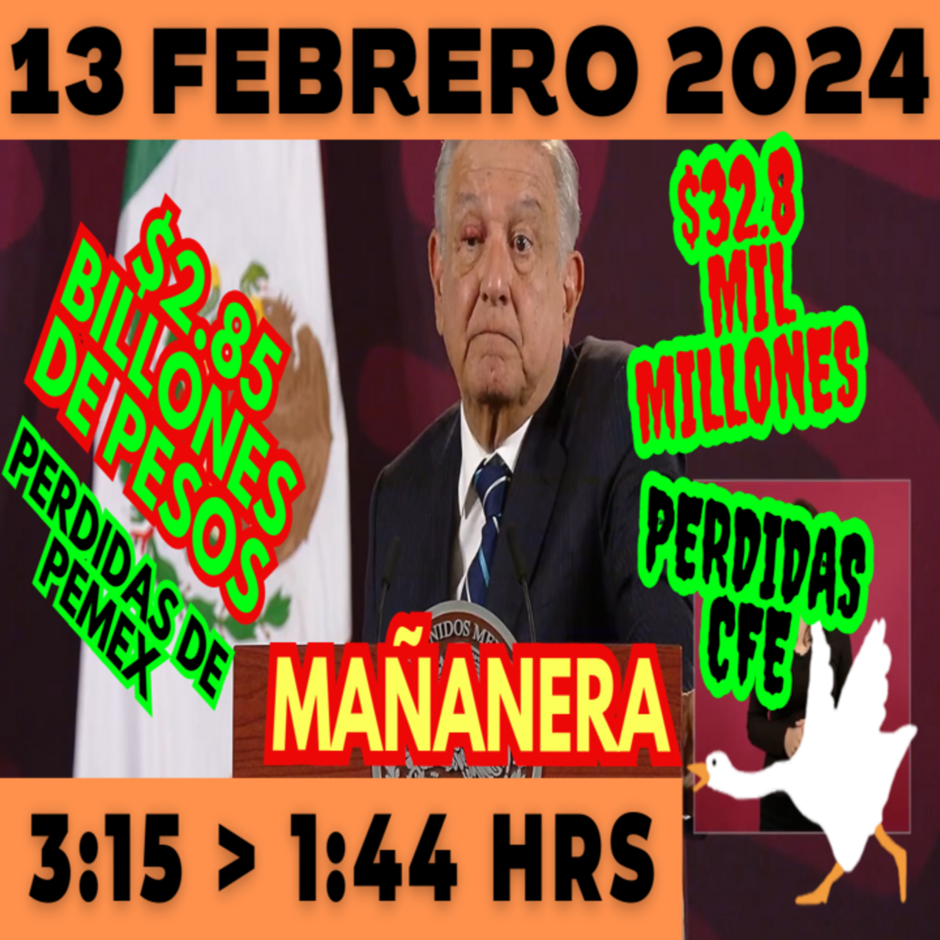 💩🐣 Conferencia de prensa matutina *Martes 13 de febrero 2024* Presidente AMLO de 3:15 a 1:44. episode artwork