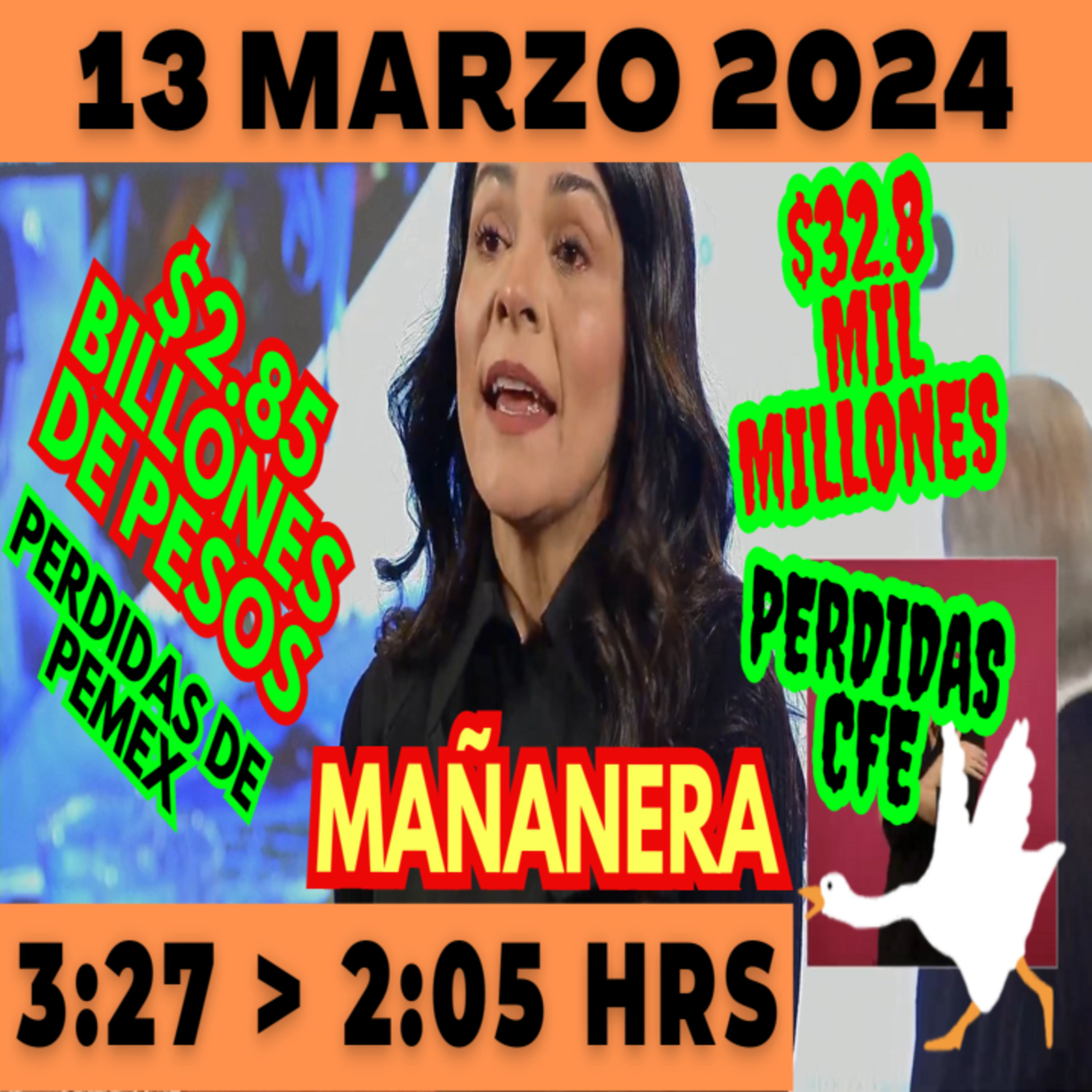 💩🐣 Conferencia de prensa matutina *Miércoles 13 de marzo 2024* Presidente AMLO de 3:27 a 2:05. episode artwork