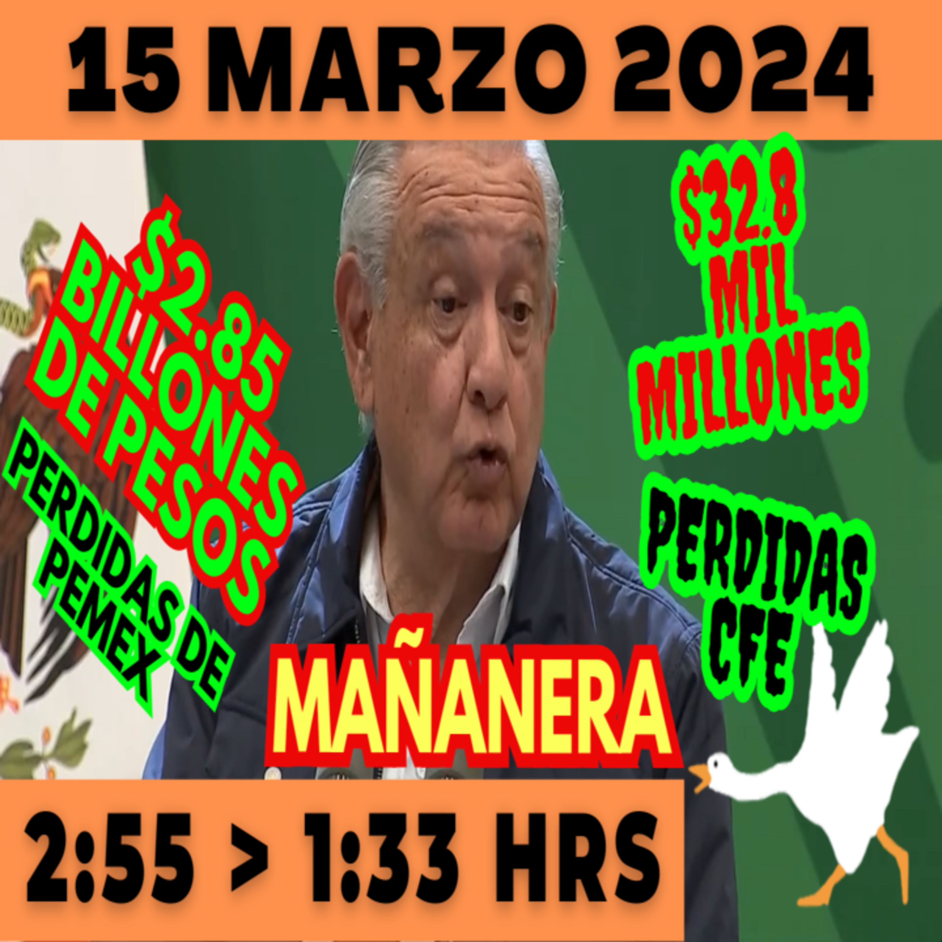 💩🐣👶 AMLITO | Mañanera *Viernes 15 de marzo 2024* | El gansito veloz 2:55 a 1:33. episode artwork