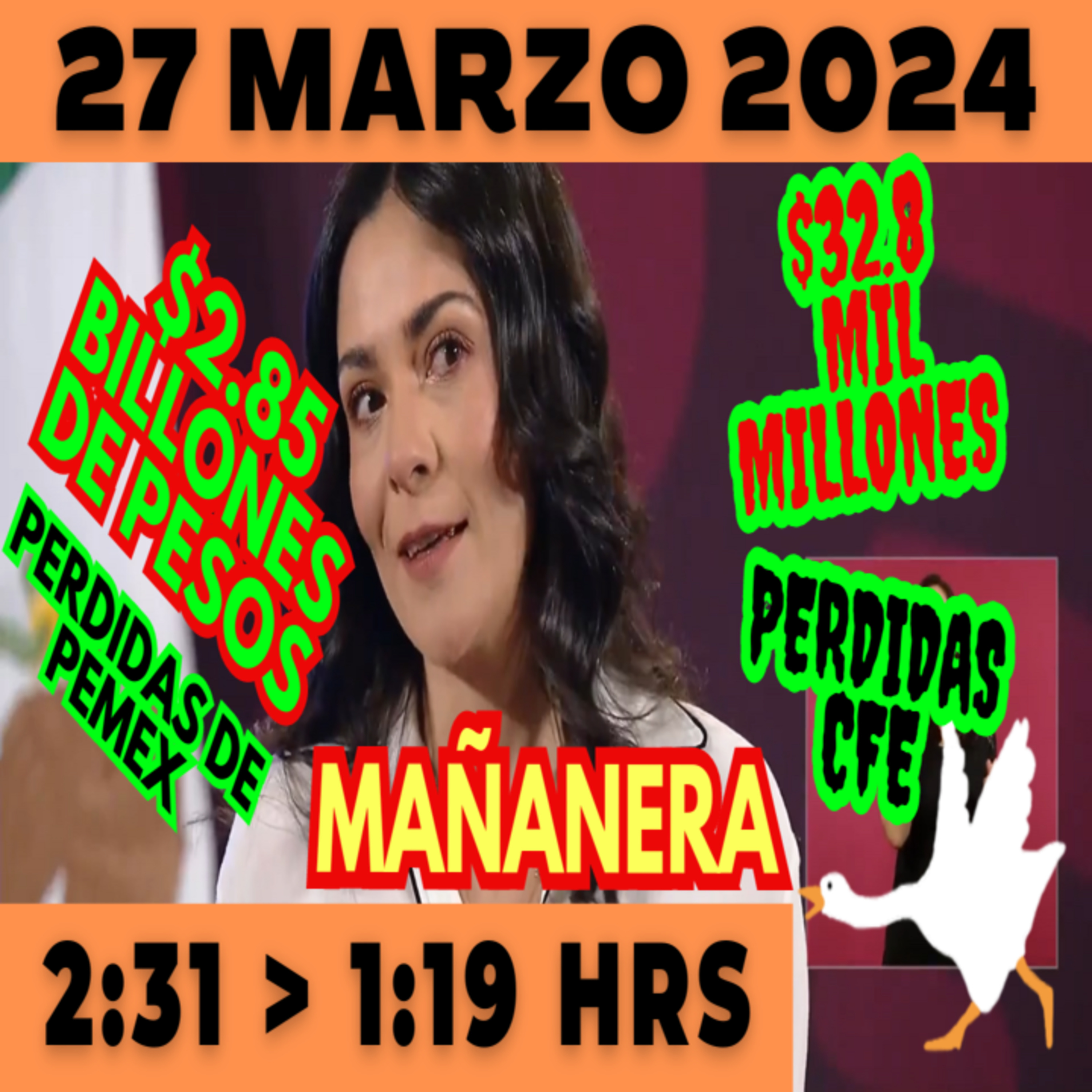 💩🐣👶 AMLITO | Mañanera *Miércoles 27 de marzo 2024* | El gansito veloz 2:31 a 1:19. episode artwork