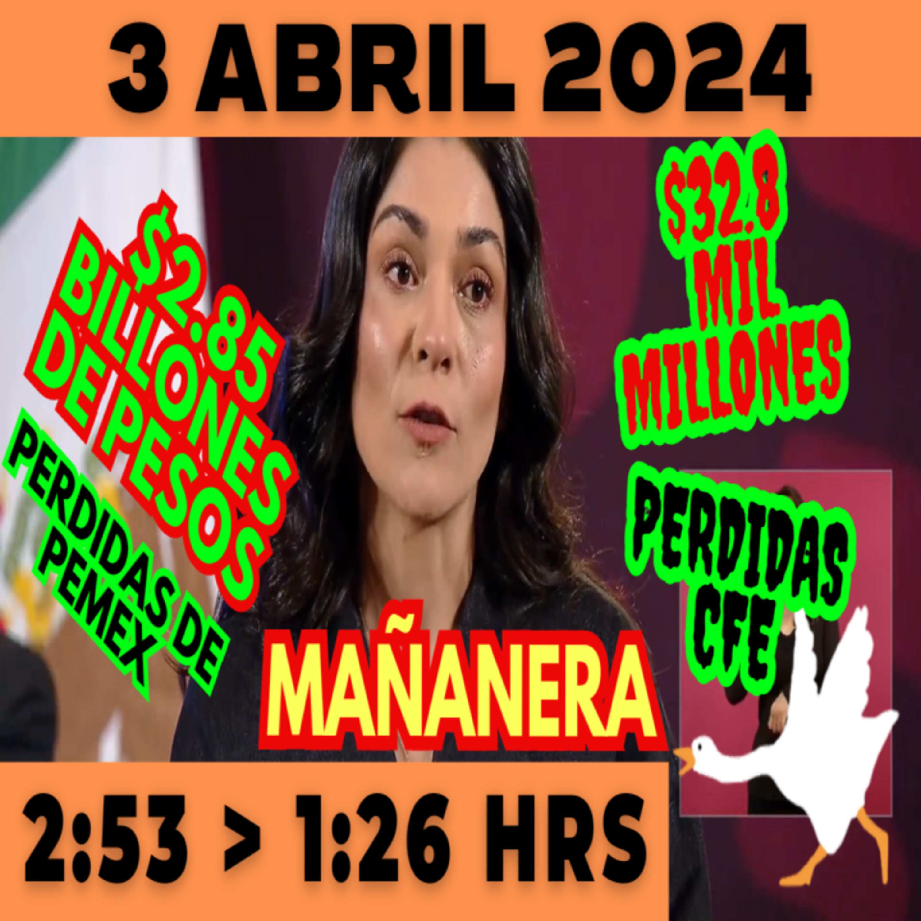 💩🐣👶 AMLITO | Mañanera *Miércoles 03 de abril 2024* | El gansito veloz 2:53 a 1:26. episode artwork