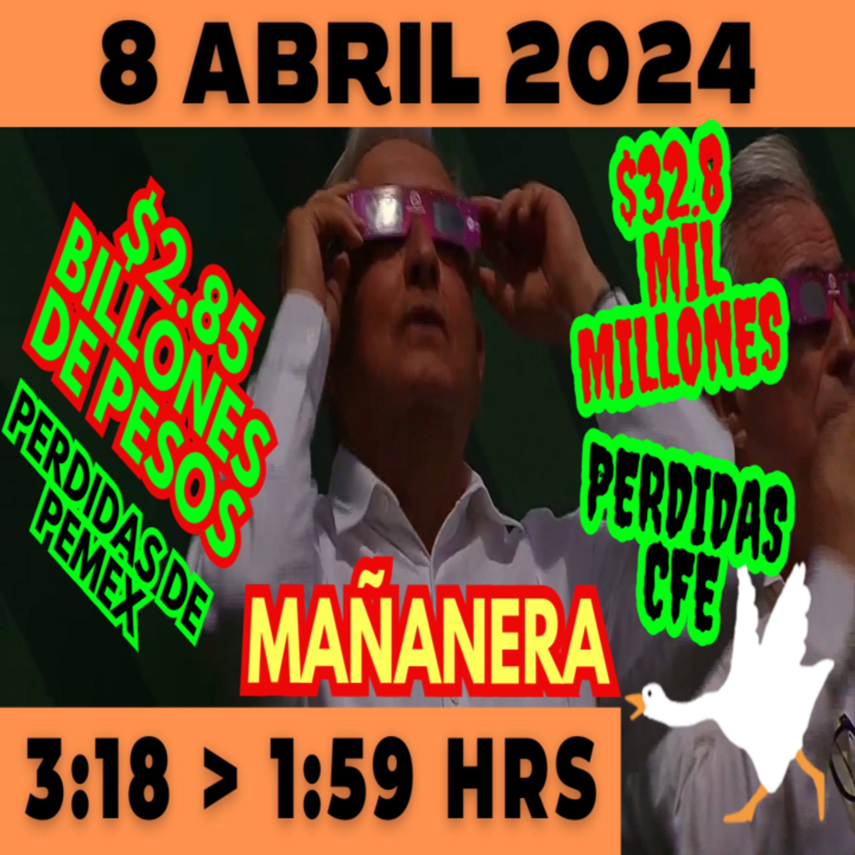 💩🐣👶 AMLITO | Mañanera *Lunes 08 de abril 2024* | El gansito veloz 3:30 a 1:57. episode artwork