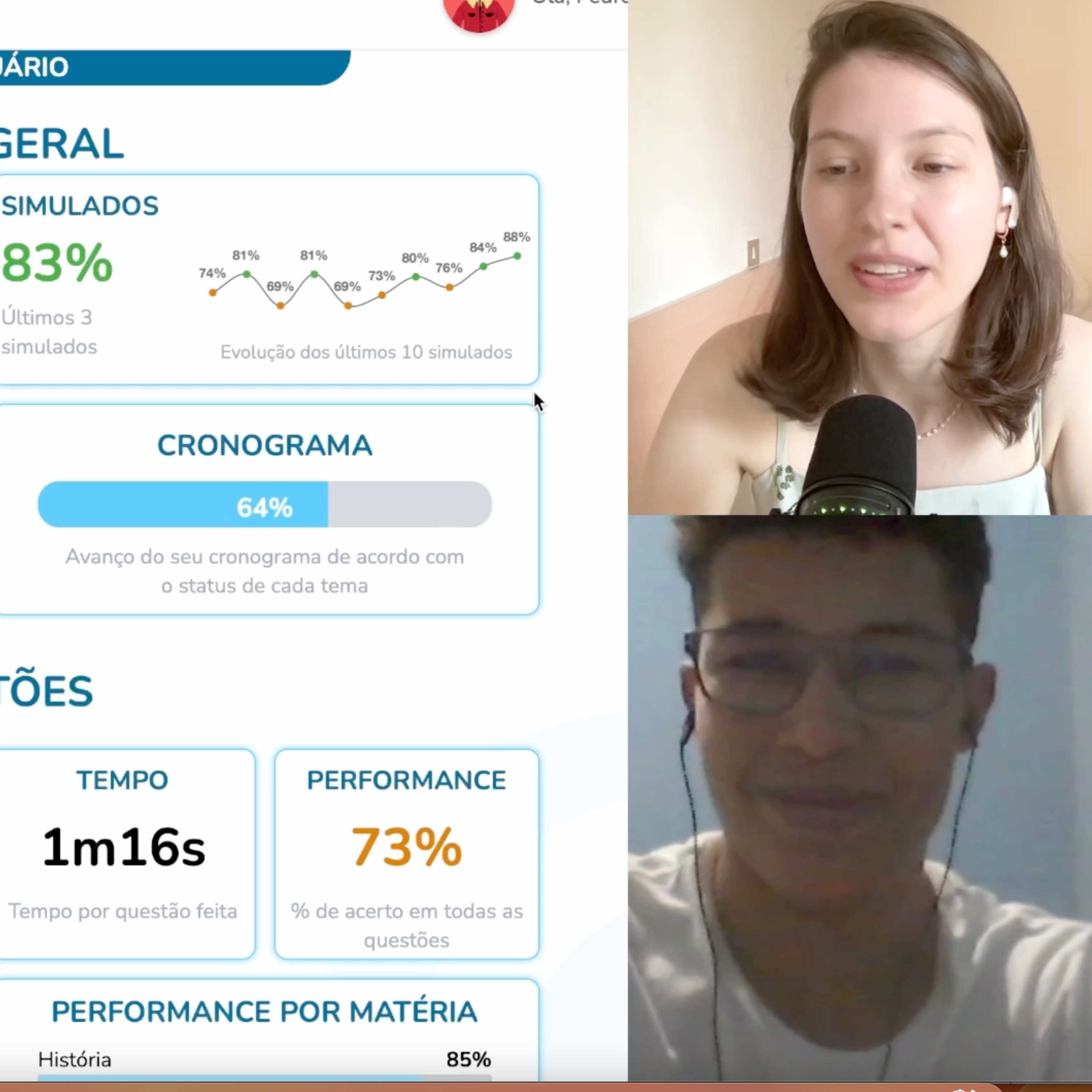 Análise de estudo: 83% nos simulados!