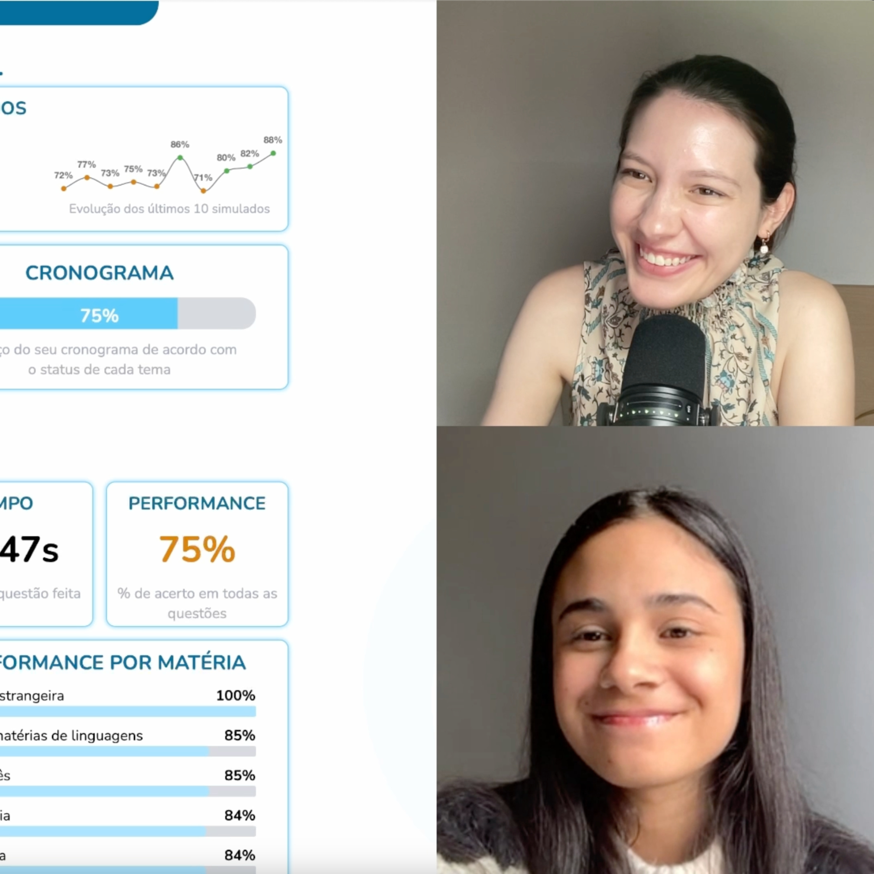 Evolução incrível nos simulados! de 72% para 88%