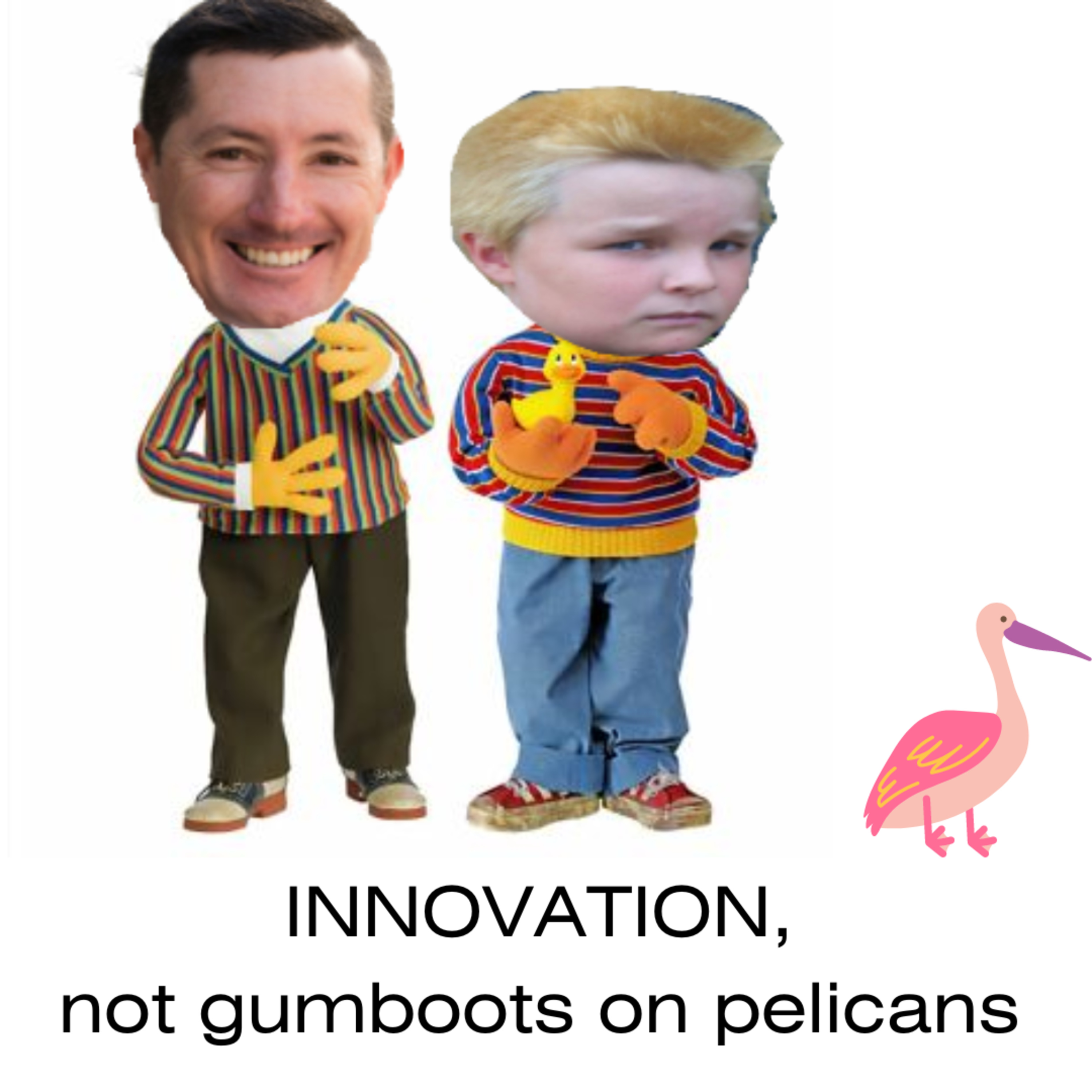 Innovation, not gumboots on pelicans with Simon Pressley.  episode artwork