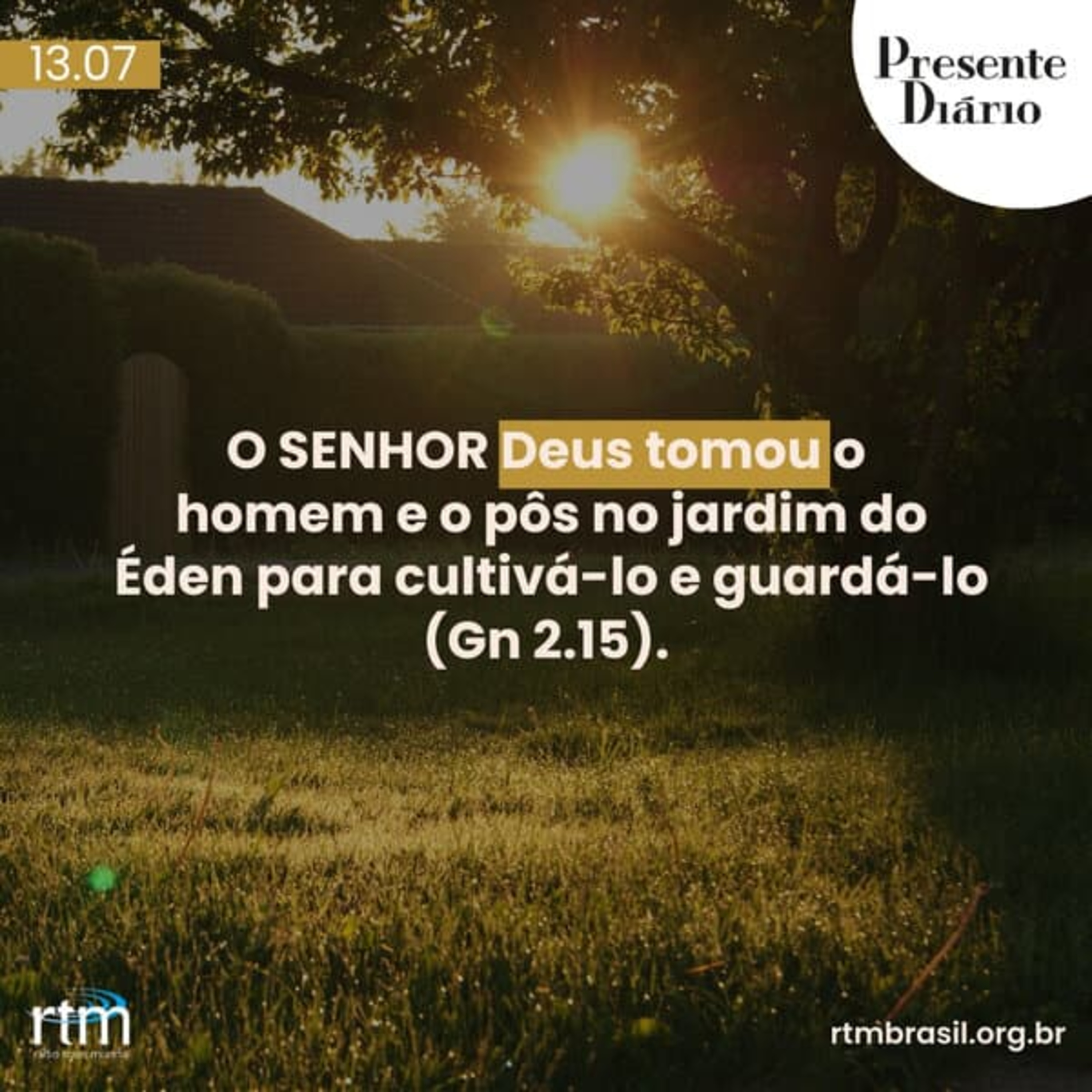 PRESENTE DIÁRIO - RTM Brasil - Sustentável Segunda-feira, 13 de julho de 2026