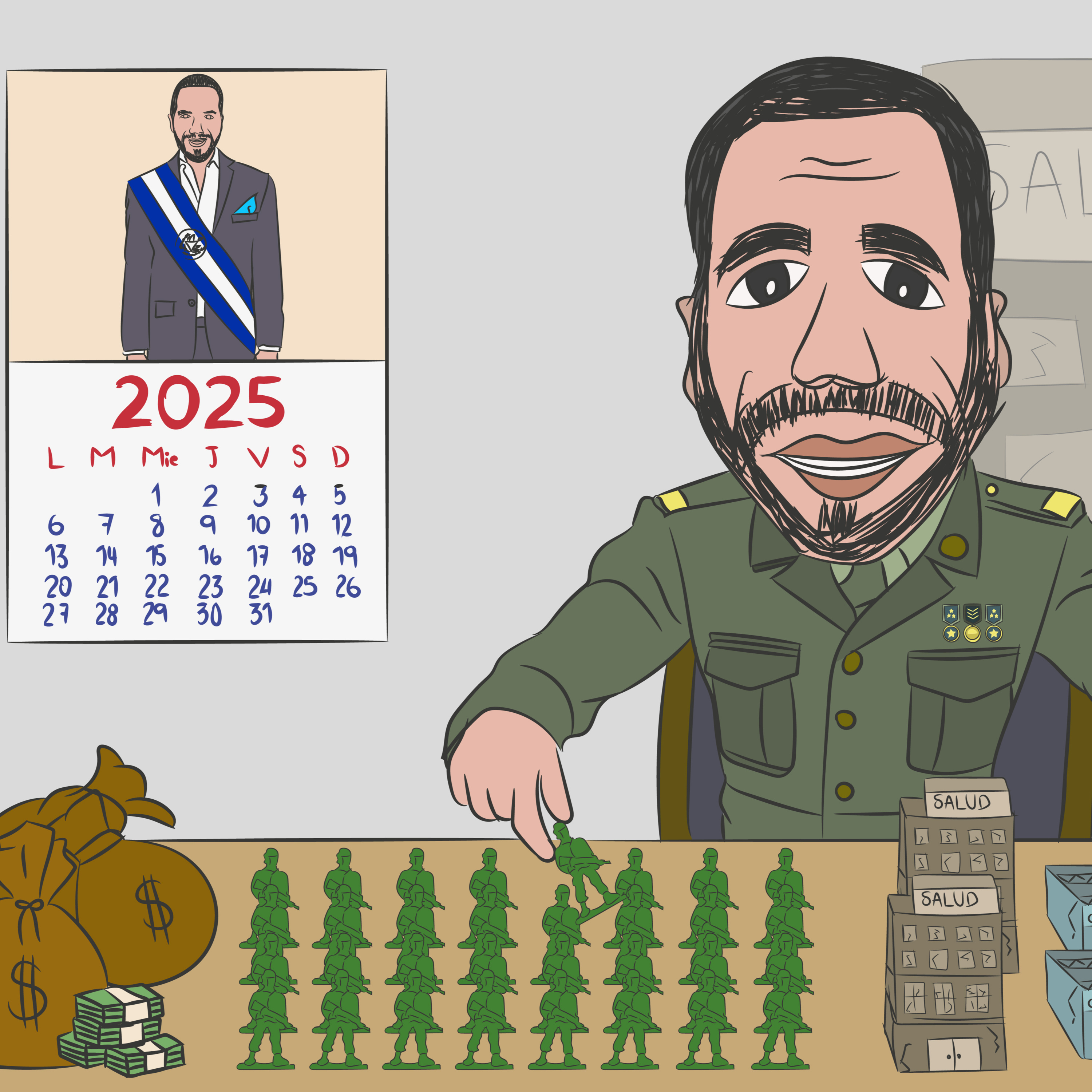Prioridades del bukelismo para 2025: Más fondos para el Ejército, menos para Salud y Educación