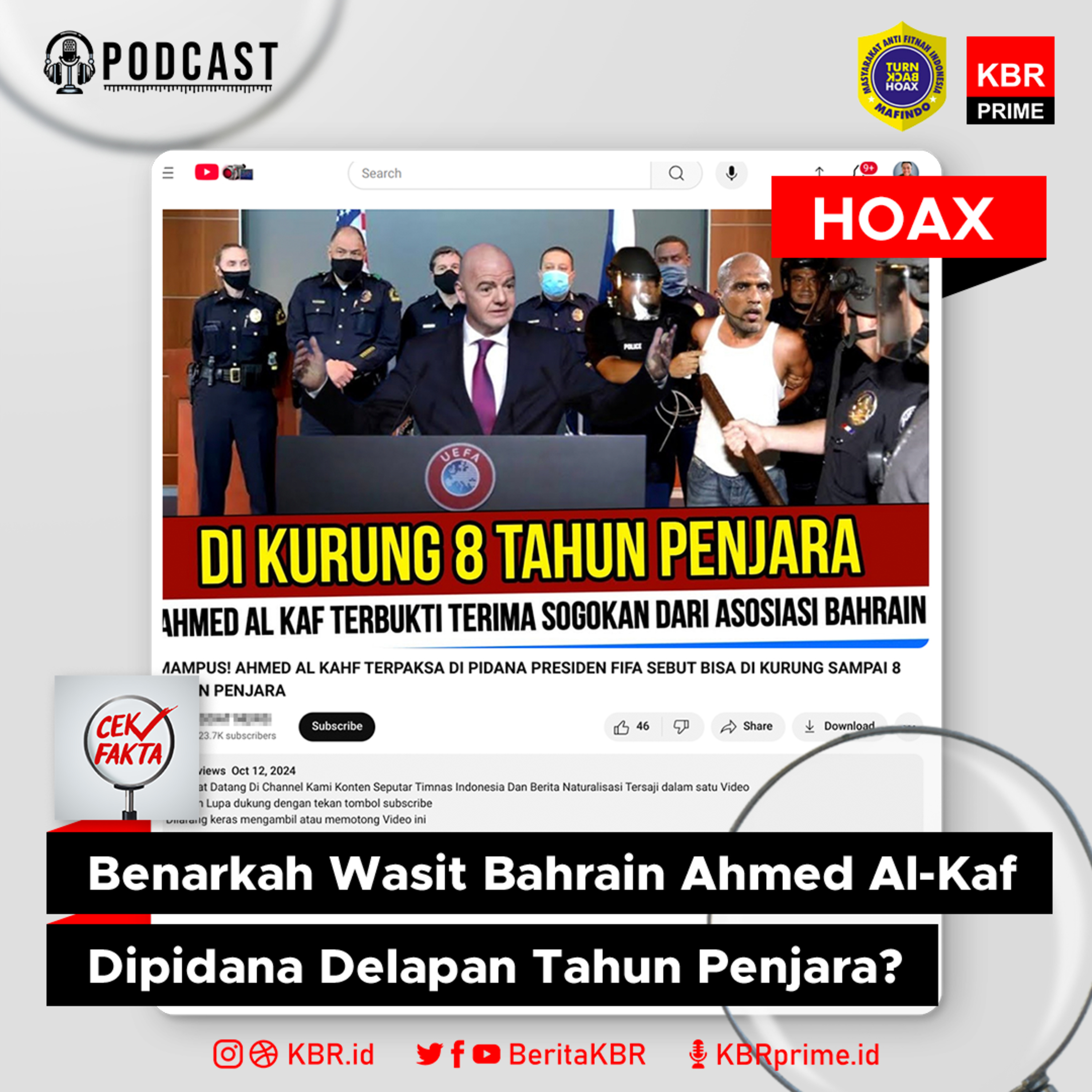 Cek Fakta: Wasit Bahrain Ahmed Al-Kaf Dipidana Delapan Tahun Penjara episode artwork