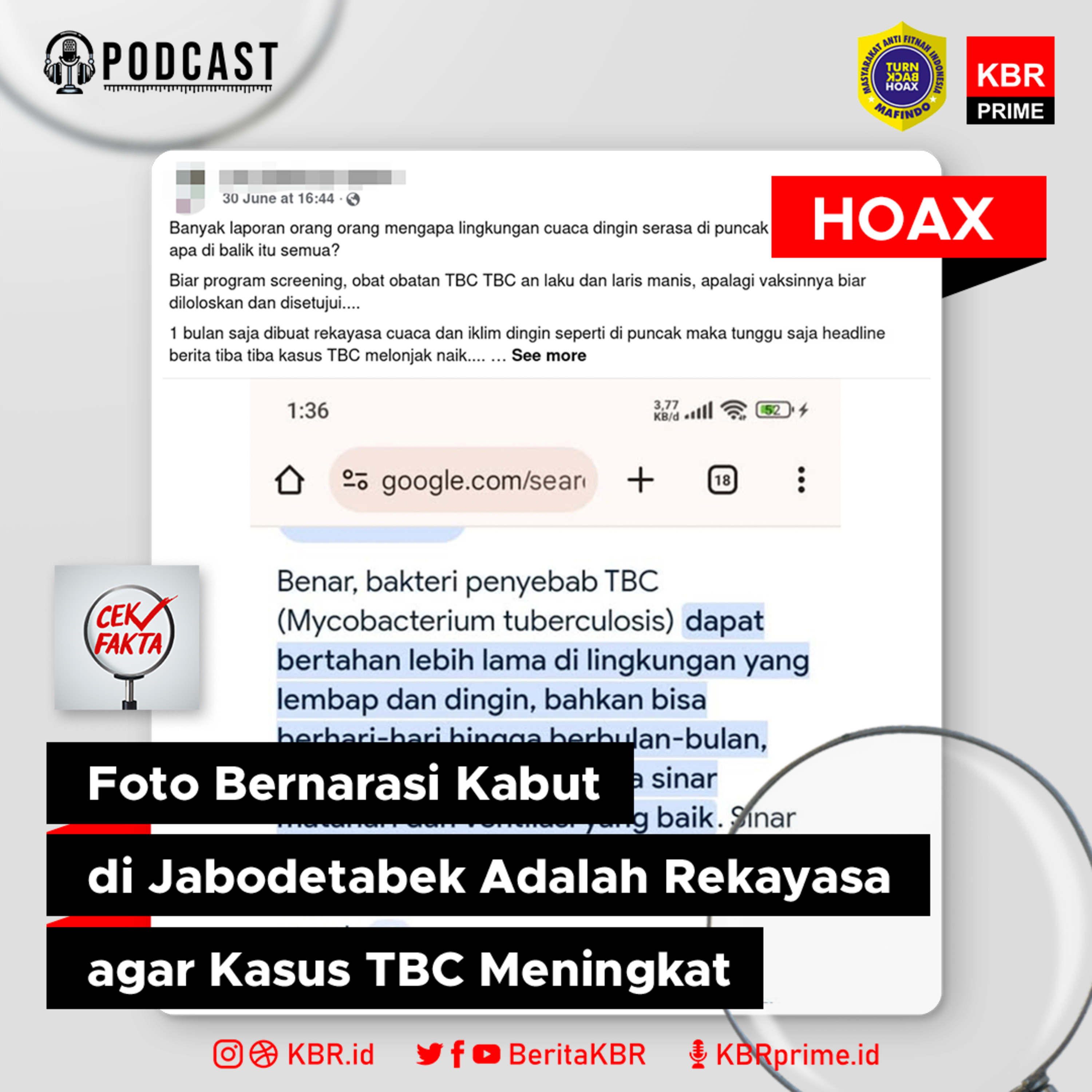 Cek Fakta: Foto Bernarasi Kabut di Jabodetabek Adalah Rekayasa agar Kasus TBC Meningkat episode artwork
