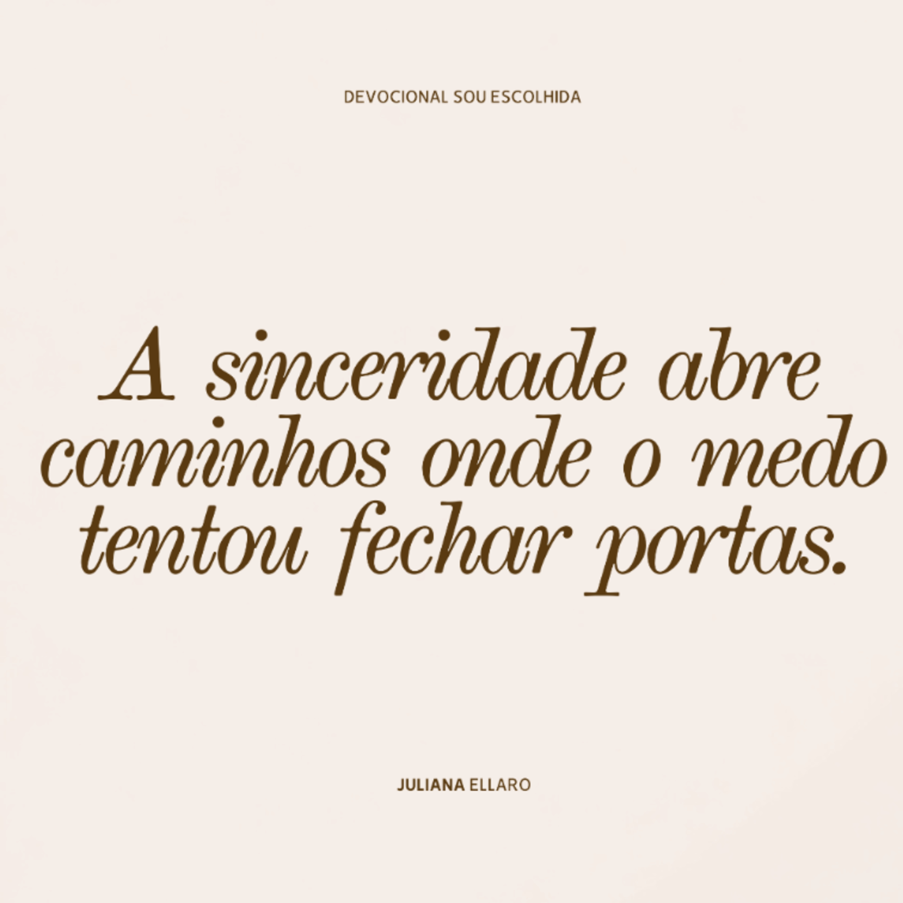 A sinceridade abre caminhos onde o medo tentou fechar portas. episode artwork
