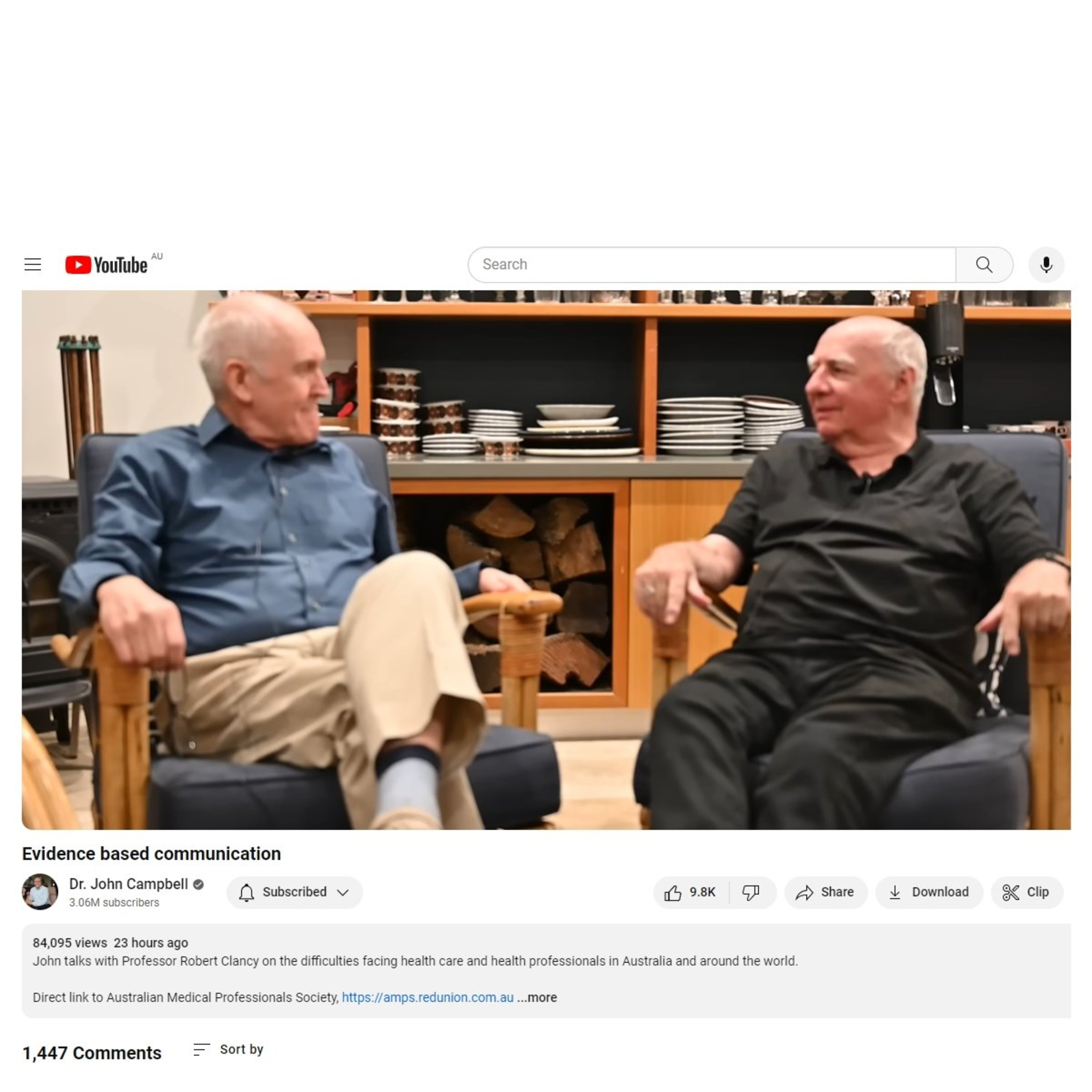 Dr John Campbell & Professor Robert Clancy discussing the AMPS event "Covid Revisited episode artwork