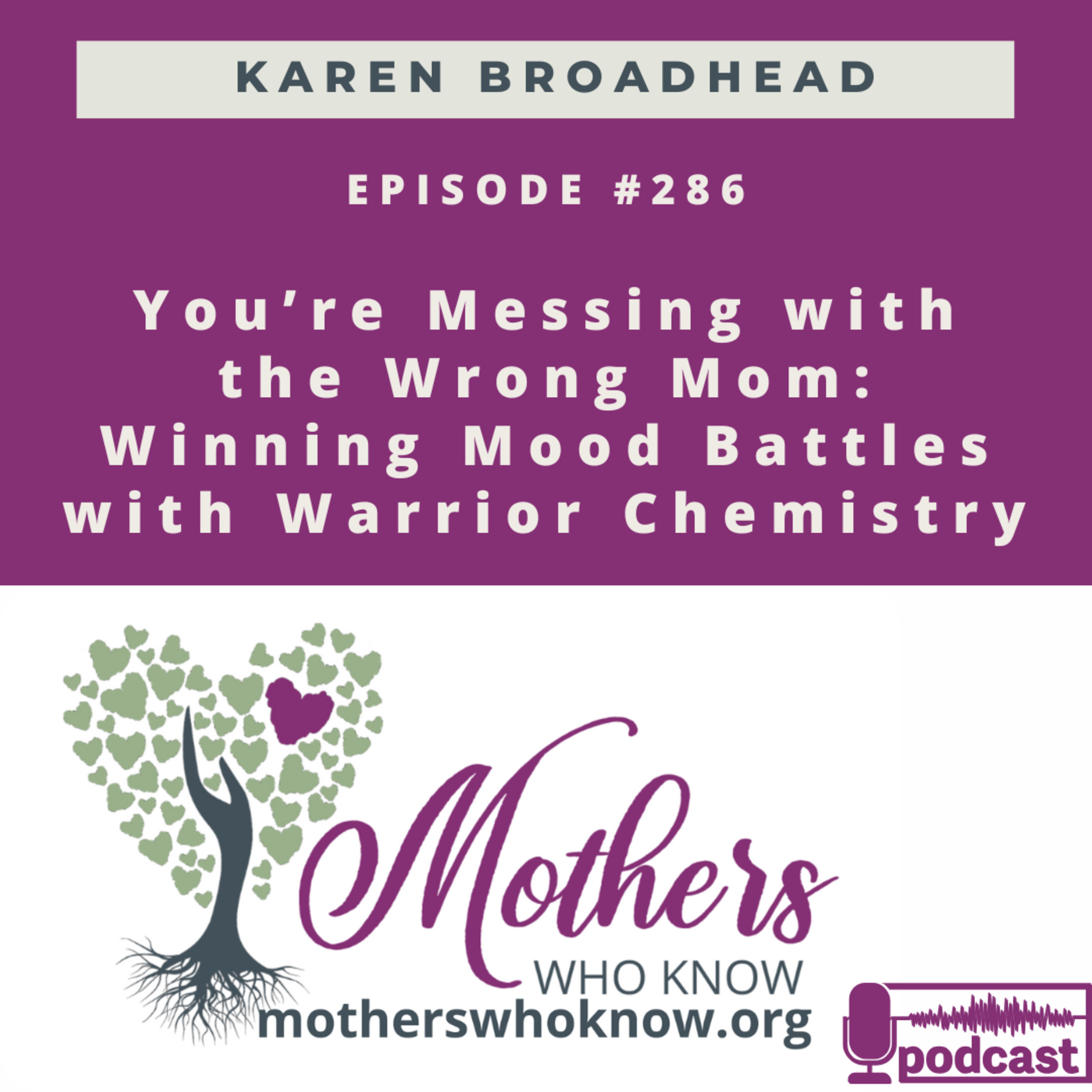 #286. "You’re Messing with the Wrong Mom: Winning Mood Battles with Warrior Chemistry" Mothers Who Know Podcast | Hosted by Karen Broadhead