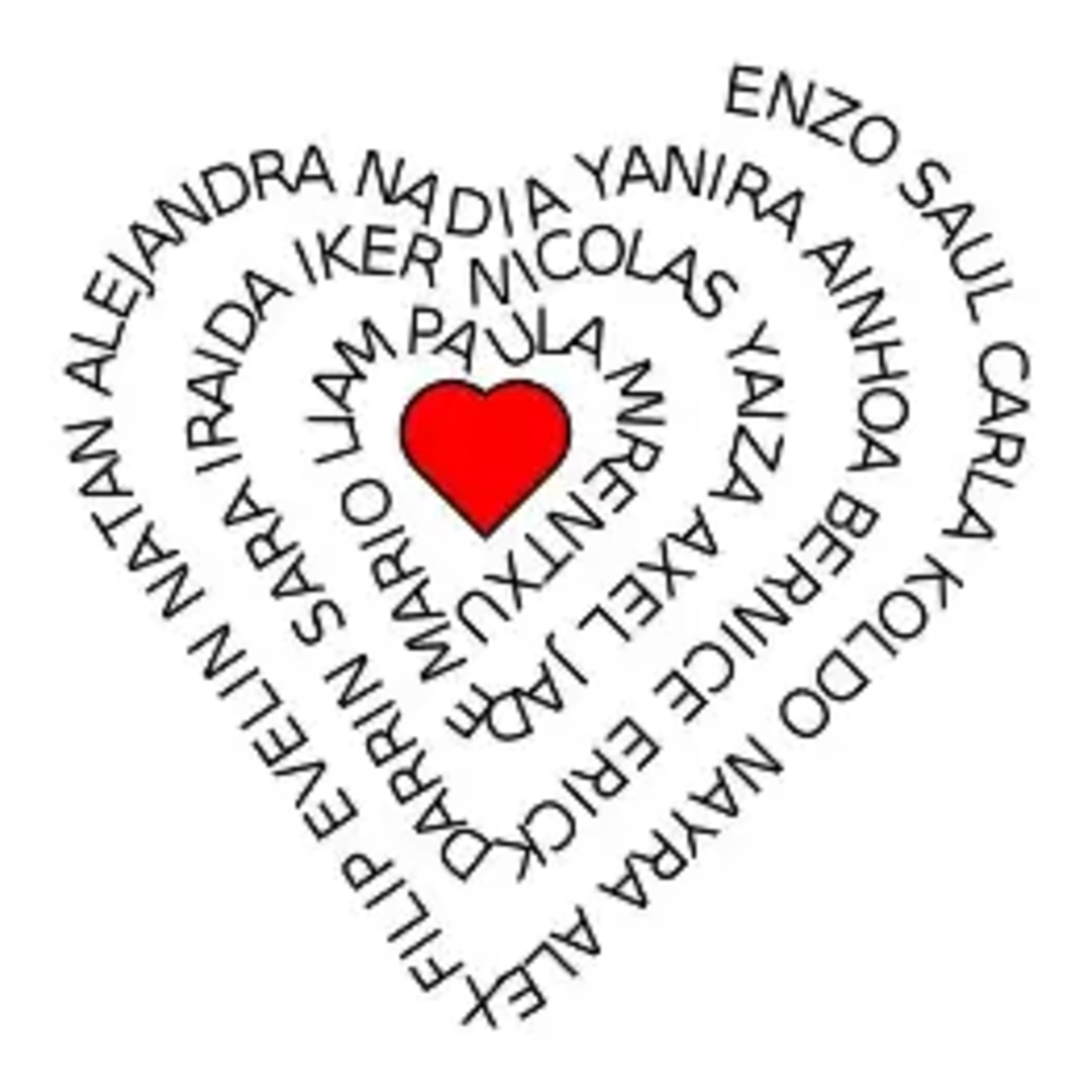 El corazón lleno de nombres