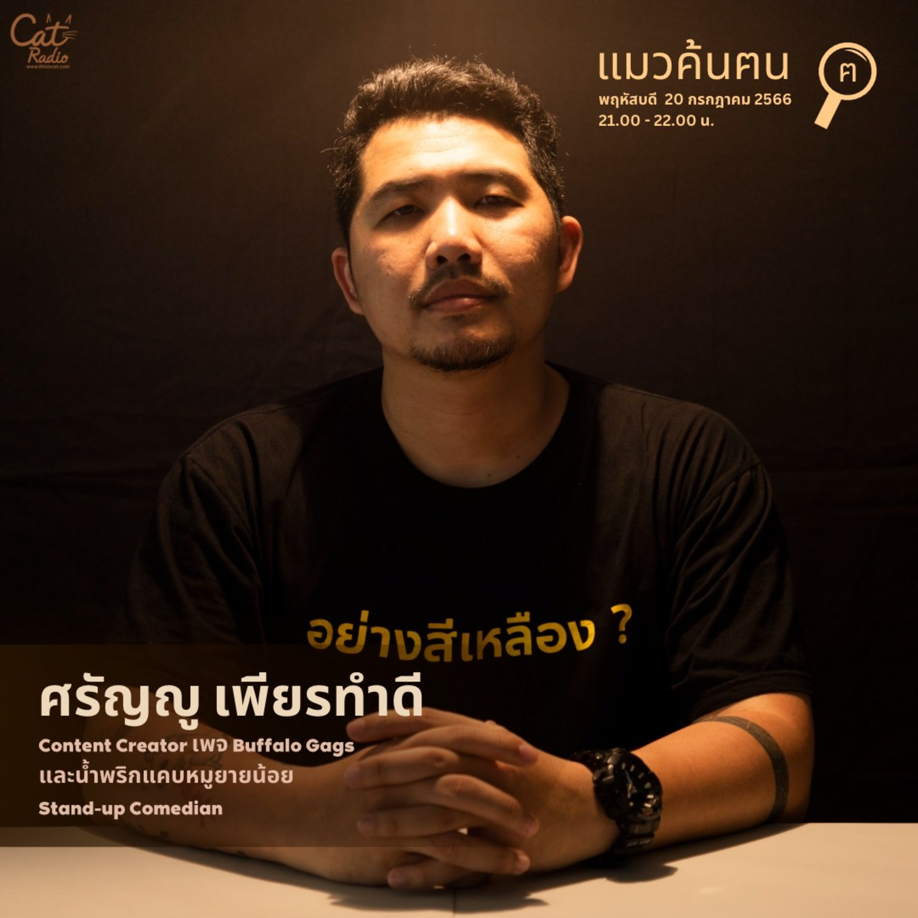 Buffalo Gags, น้ำพริกแคบหมูยายน้อย และ Stand-up Comedian เบียร์ ศรัญญู #แมวค้นฅน episode artwork