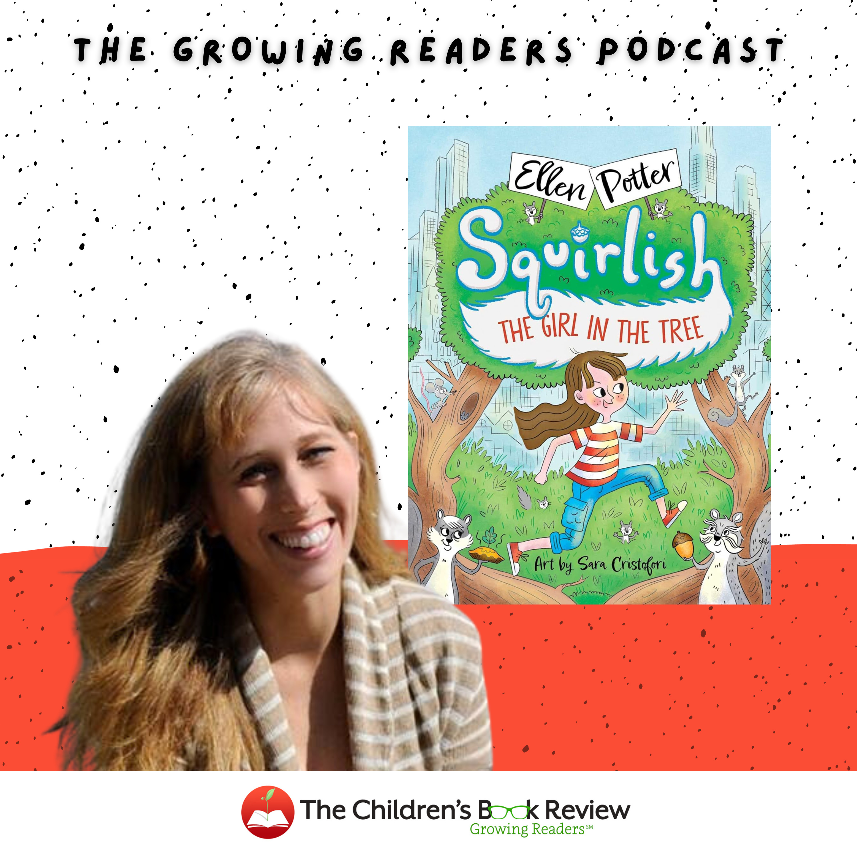 Bianca with Ellen Potter on Squirlish: The Girl in the Tree episode artwork