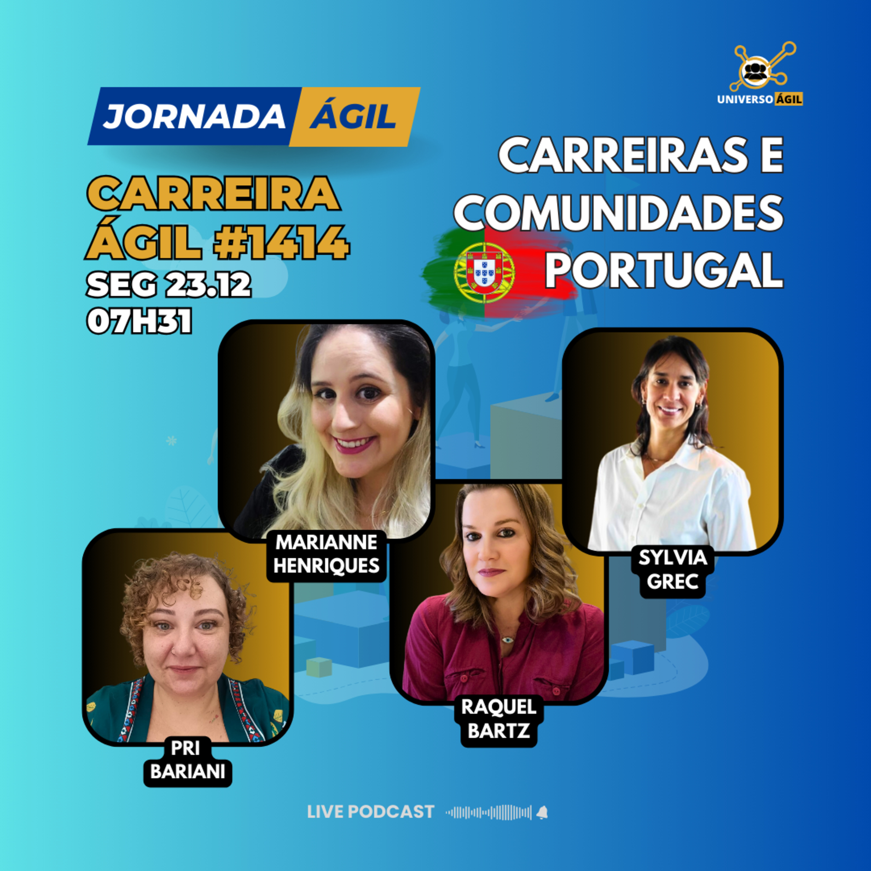 #JornadaÁgil EP1414 #CarreiraÁgil Carreiras e Comunidades em Portugal SEG 23.12.24 07h31 episode artwork