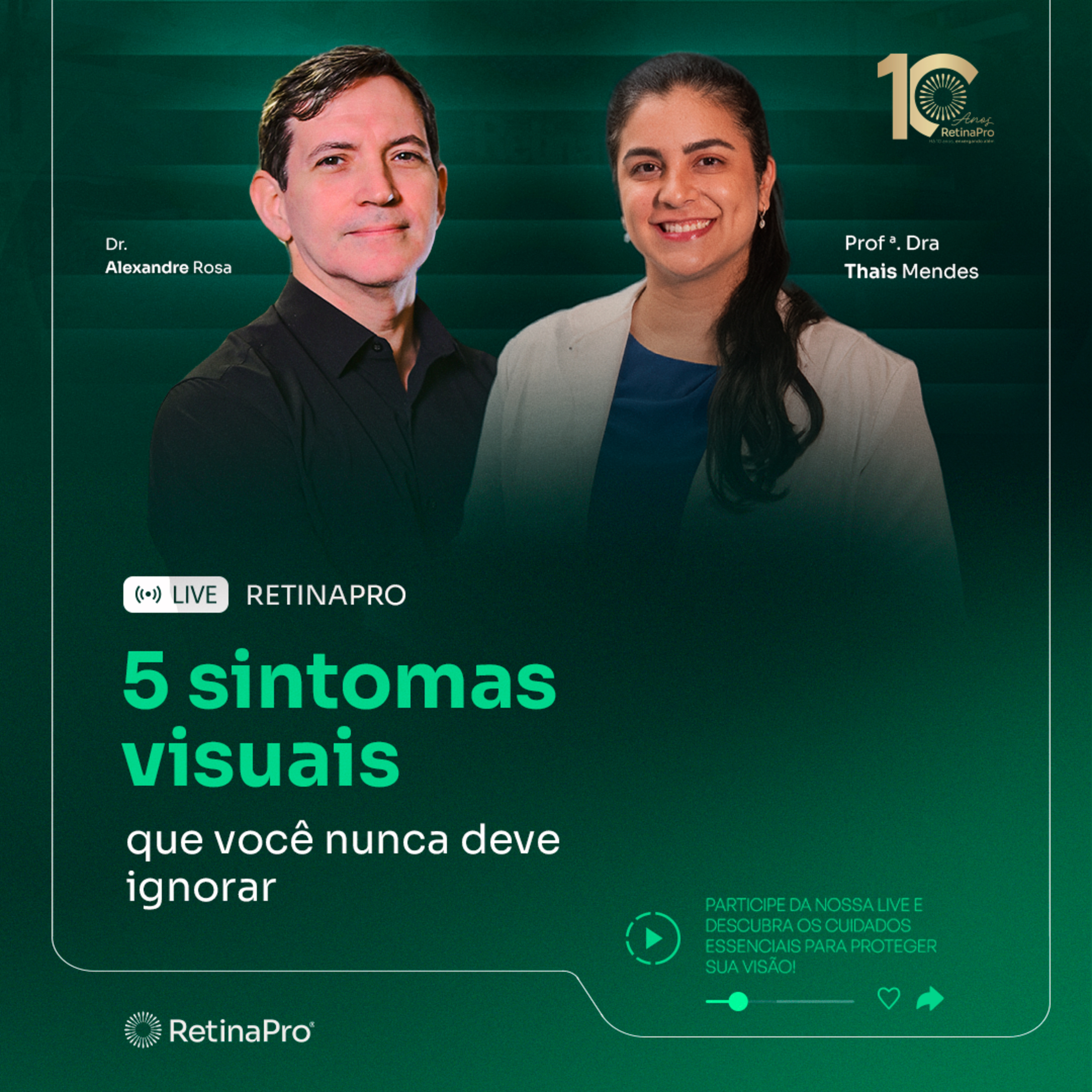 5 sintomas visuais que você nunca deve ignorar | Dr. Alexandre Rosa e Dra. Thaís Mendes - #199 episode artwork