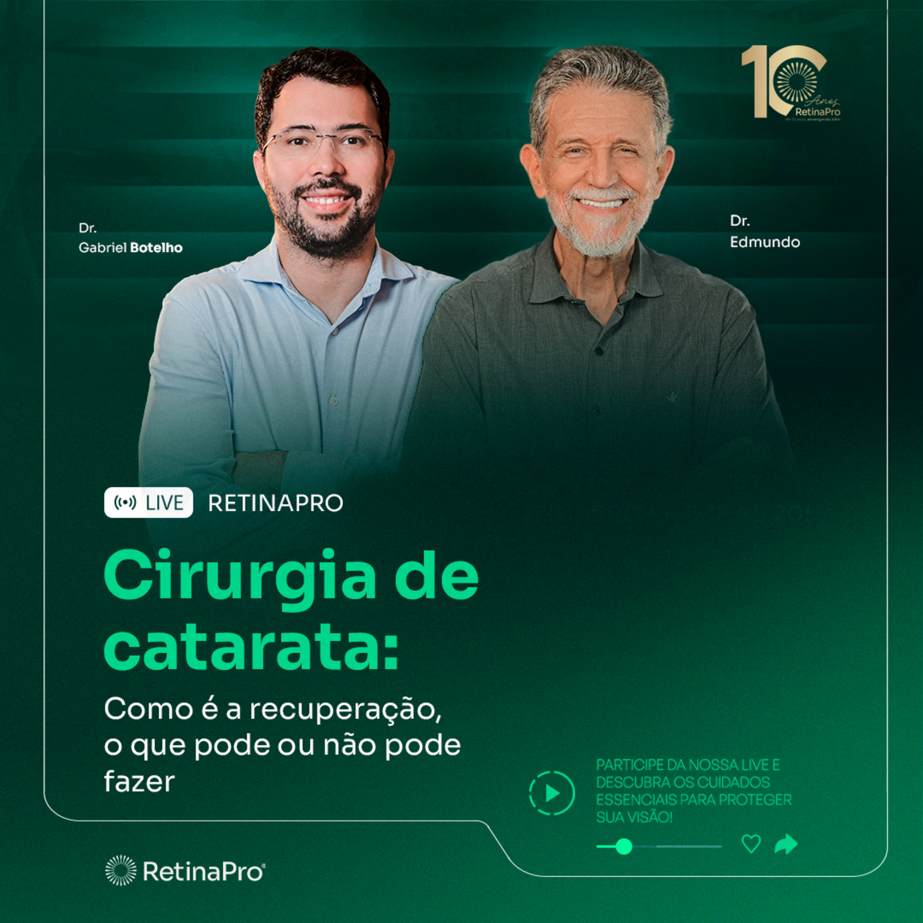 Cirurgia de catarata: Como é a recuperação, o que pode ou não pode fazer | Dr. Gabriel Botelho e Dr. Edmundo Almeida - #186 episode artwork
