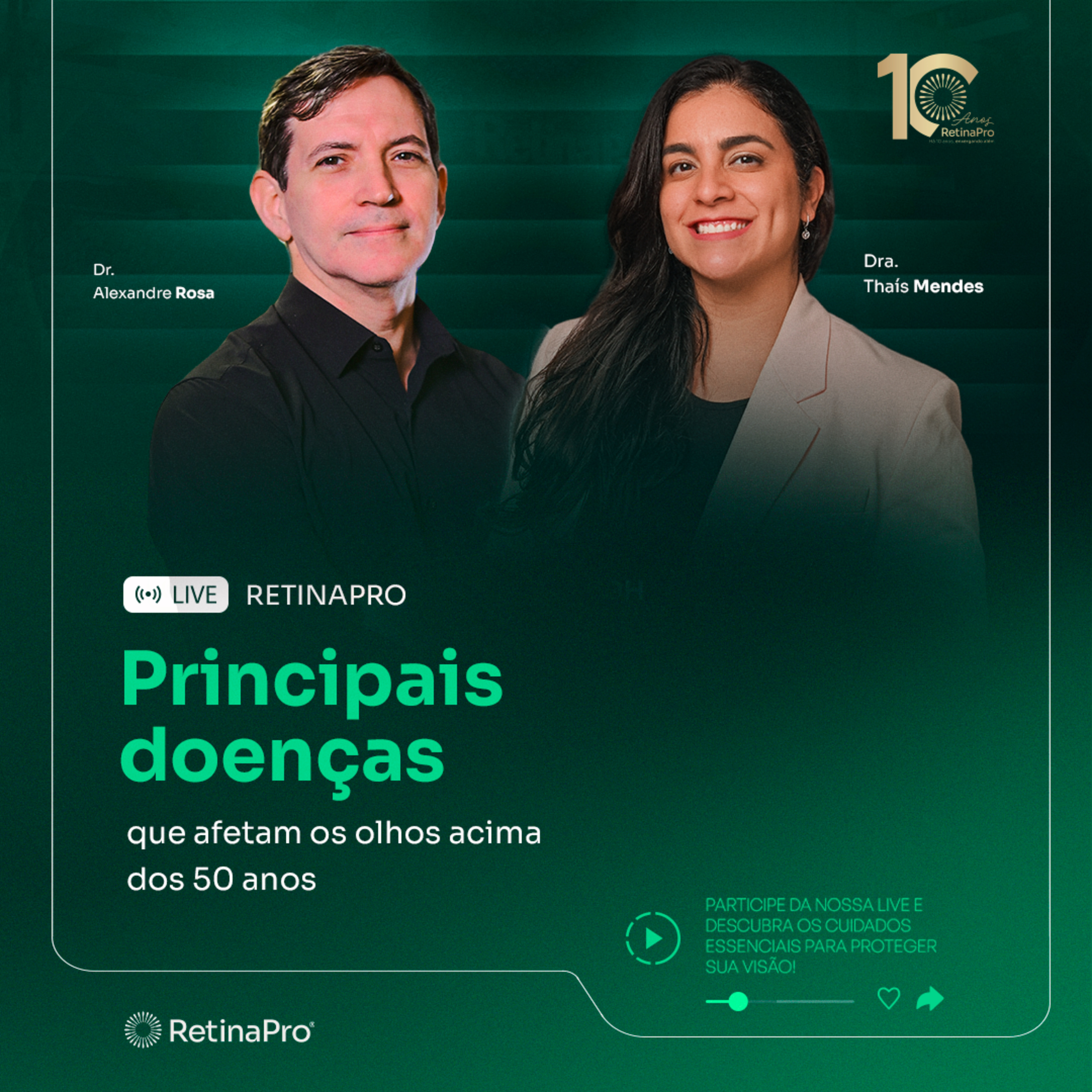 Principais doenças que afetam os olhos acima dos 50 anos | Dr.Alexandre Rosa e Dra. Thaís Mendes - #181 episode artwork
