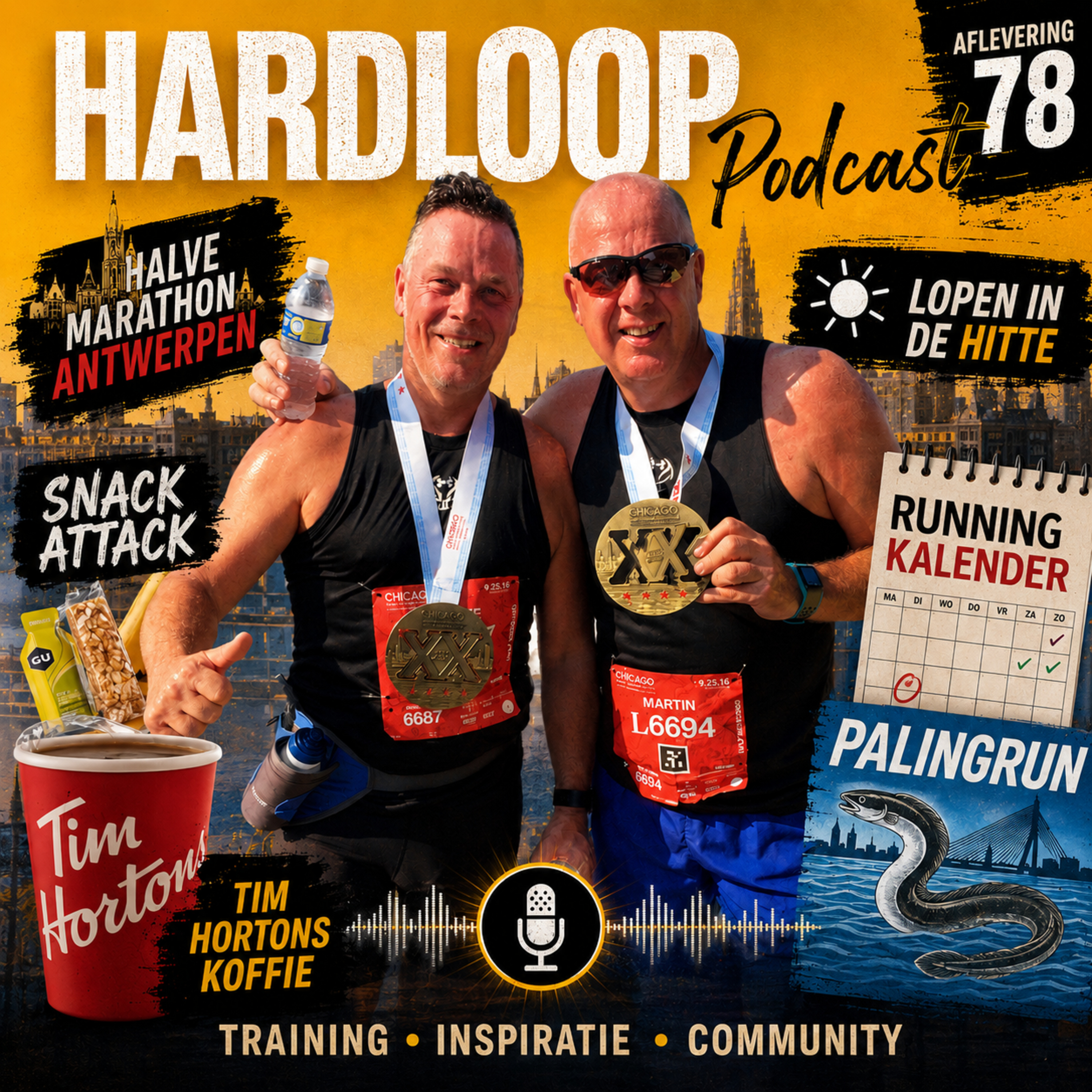 #78 Palingrun, Antwerpen, Tim Hortons, en lopen in de hitte.