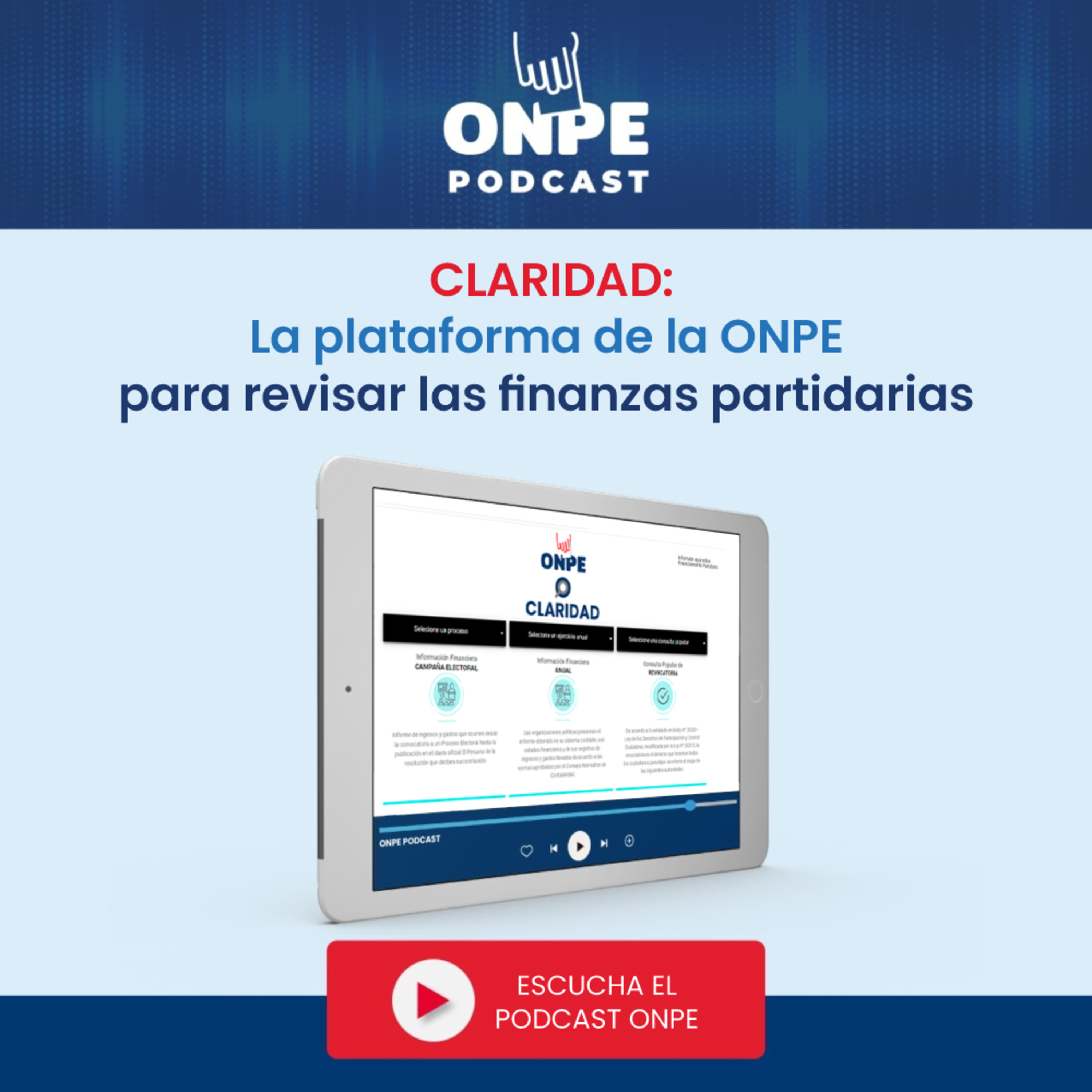 CLARIDAD: La plataforma de la ONPE para revisar las finanzas partidarias episode artwork