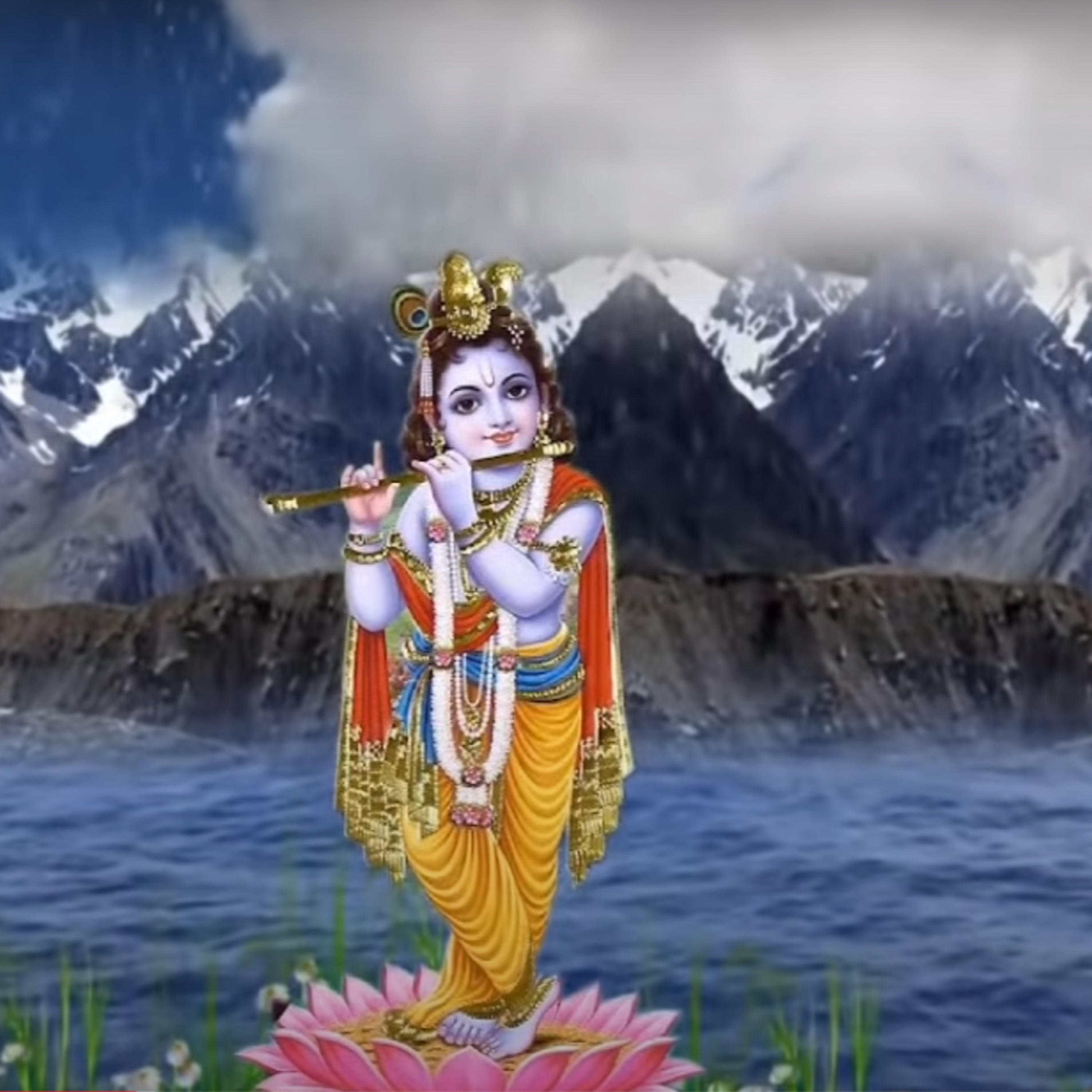 340. Rain Sounds with Indian Bamboo Flute Music for Luck and Manifestation| Krishna Flute episode artwork