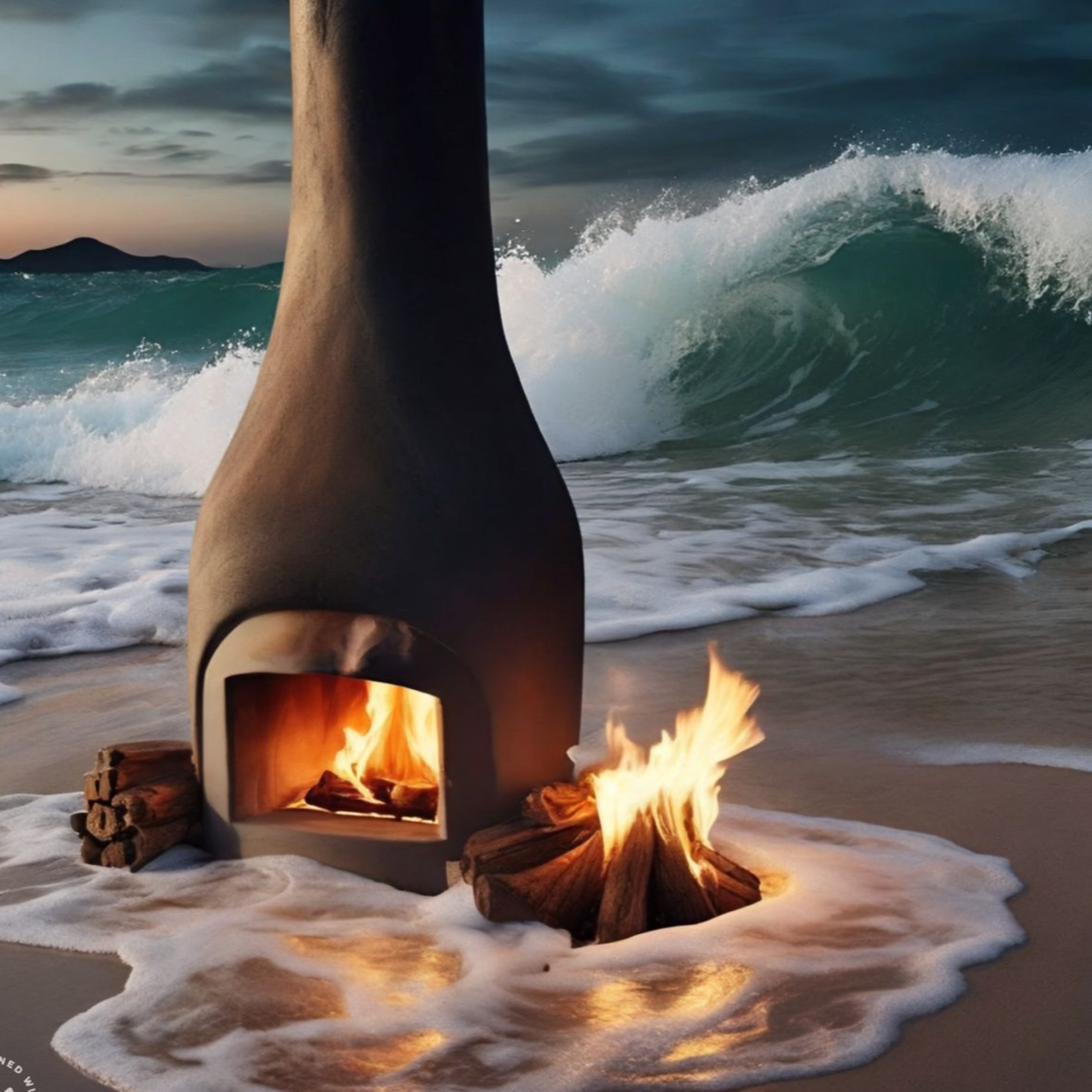 399. Gentle Ocean Waves at Sunset with Crackling Fire Sounds and Peaceful Meditation Sounds (9 Hours) episode artwork