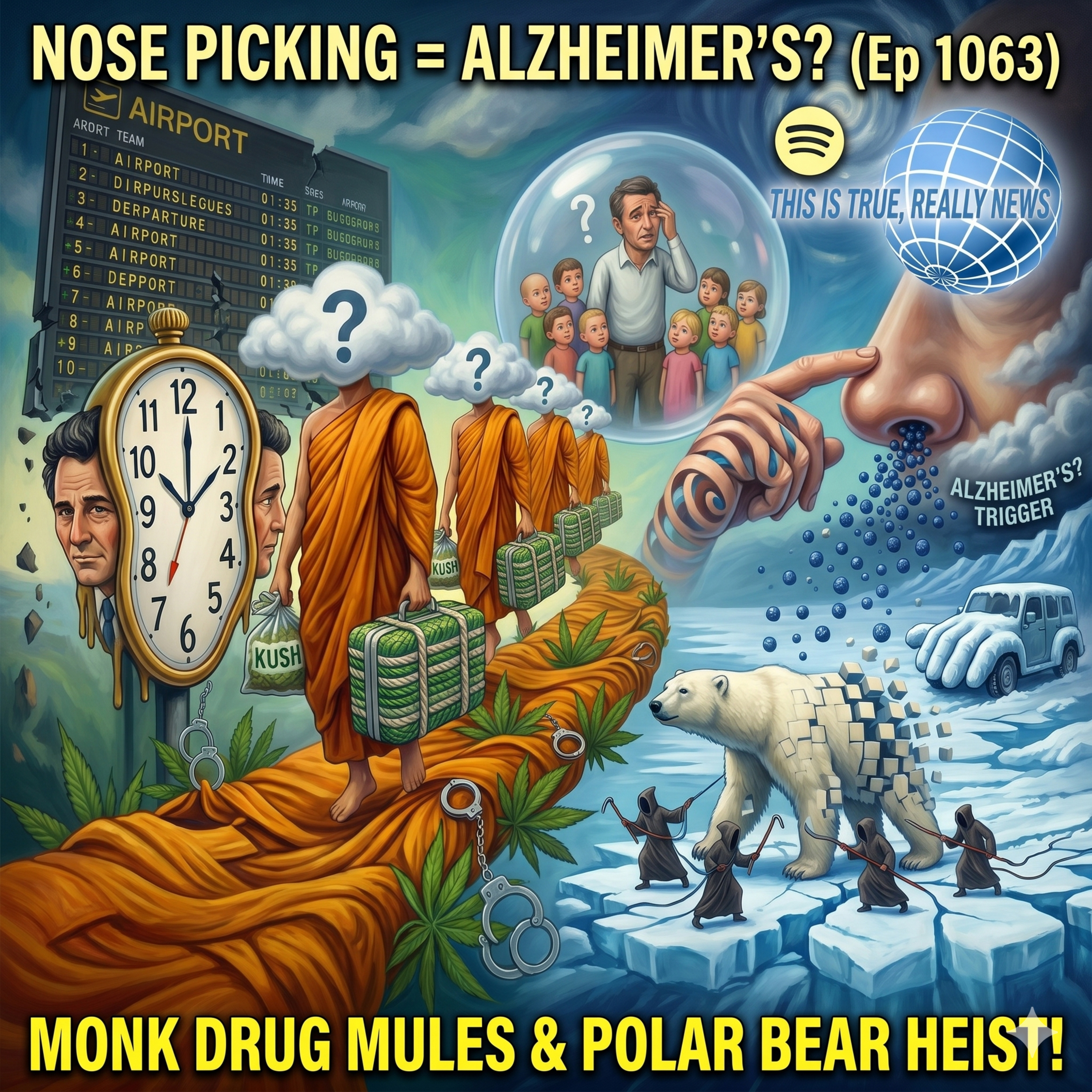 22 Monks Arrested with 240lbs of "Kush"?! Plus: The Great Canadian Bear Heist episode artwork