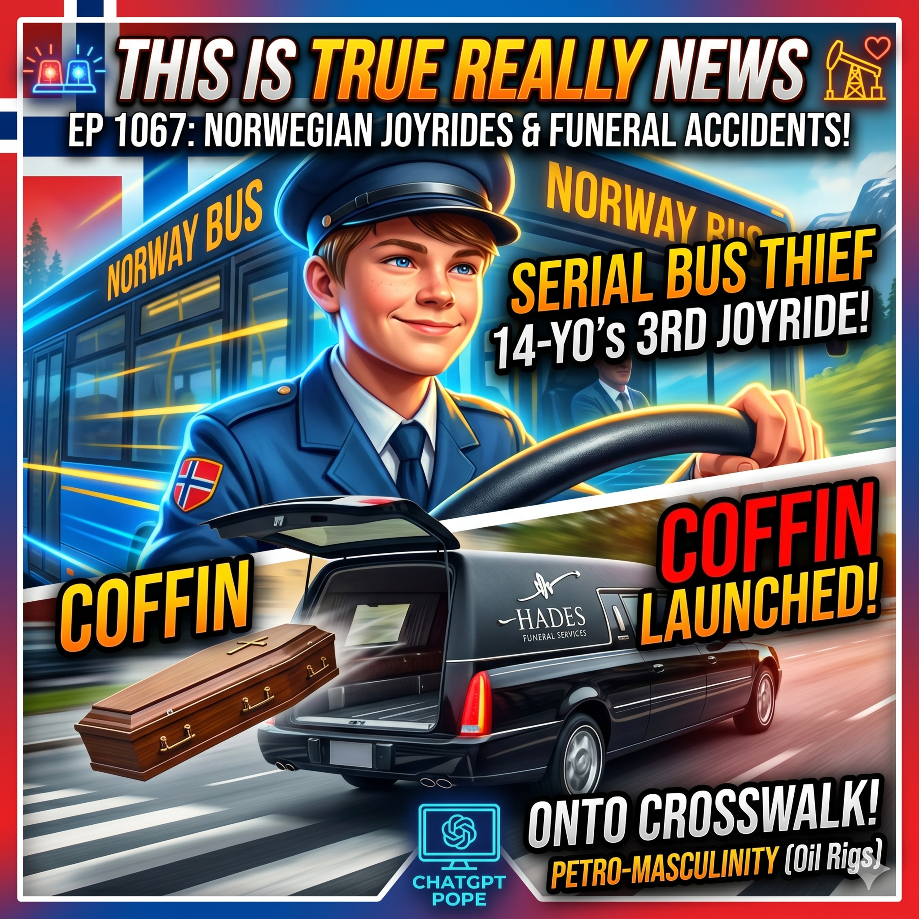 AI Pope Applications, Teenage Bus Thieves & Petro-Masculinity | This is True Really News Ep 1067 episode artwork