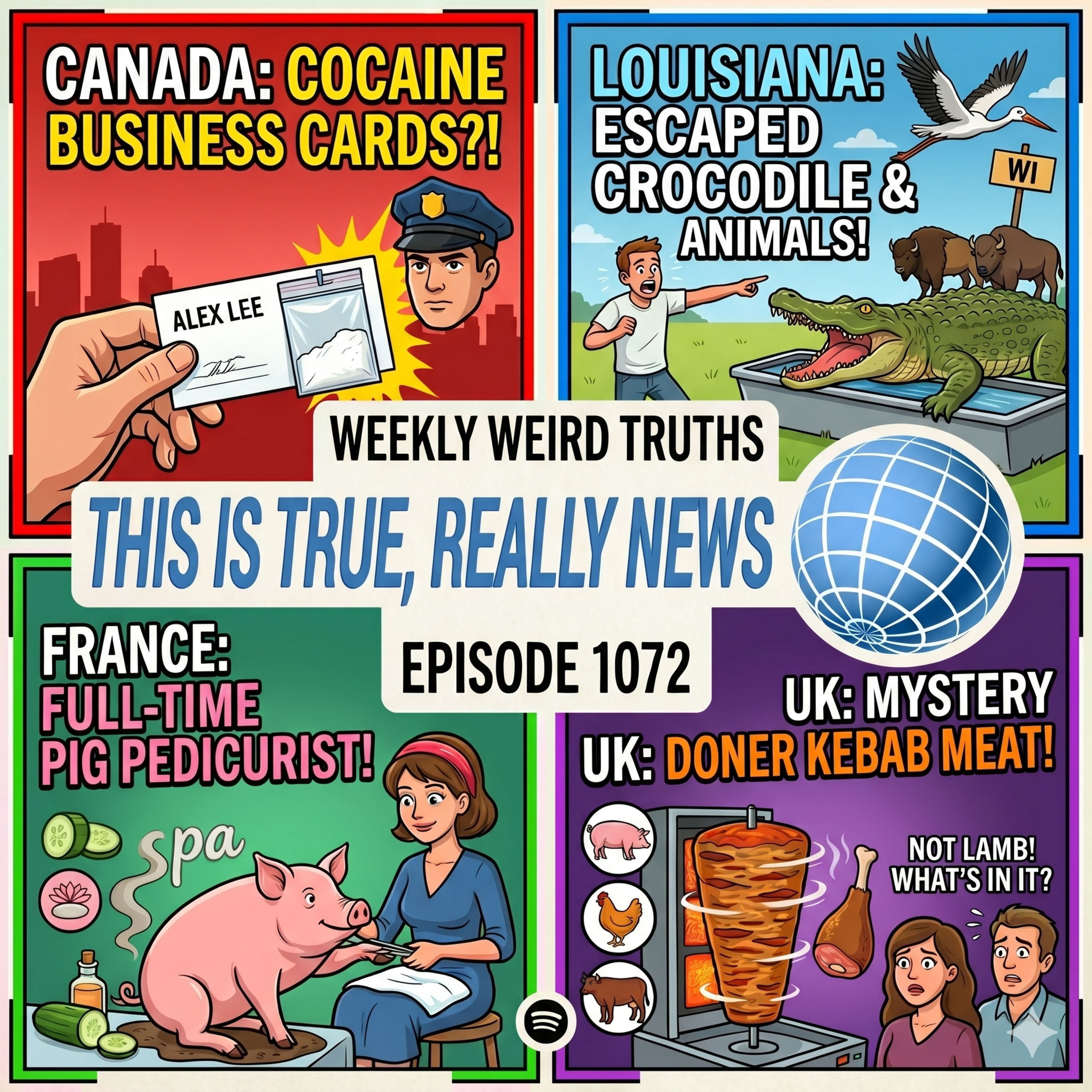 Bizarre News: Cocaine Business Cards, Exploding Zoos & Mystery Meat Kebabs | This is True Really News Ep 1072 episode artwork