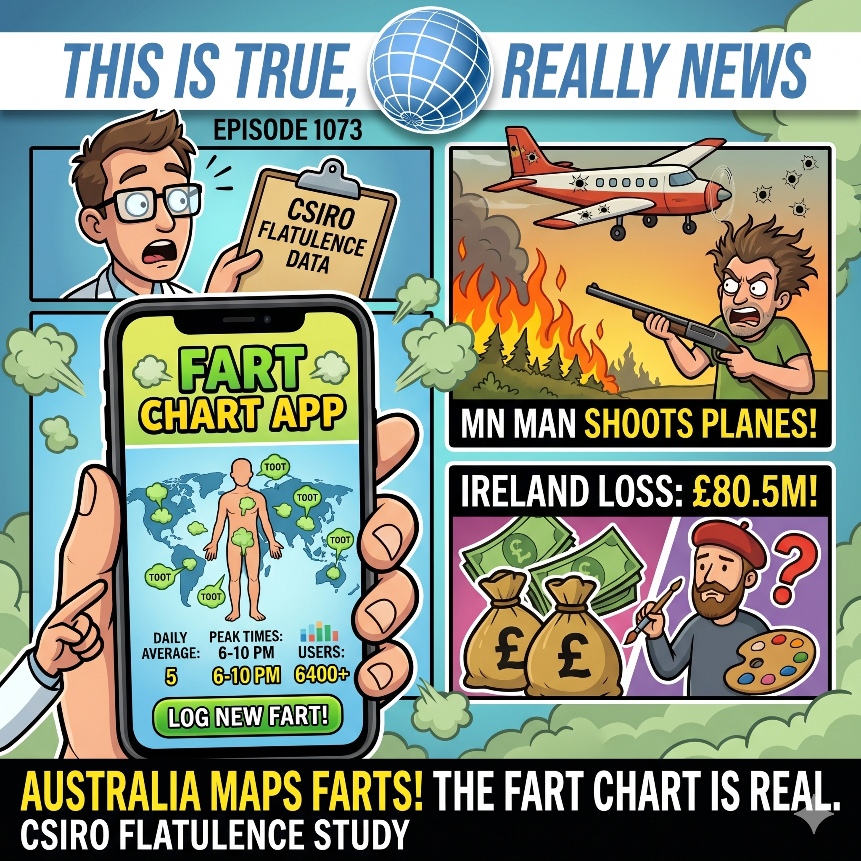 From Fart Apps to Firefighting Planes | This is True Really News Ep 1073 episode artwork