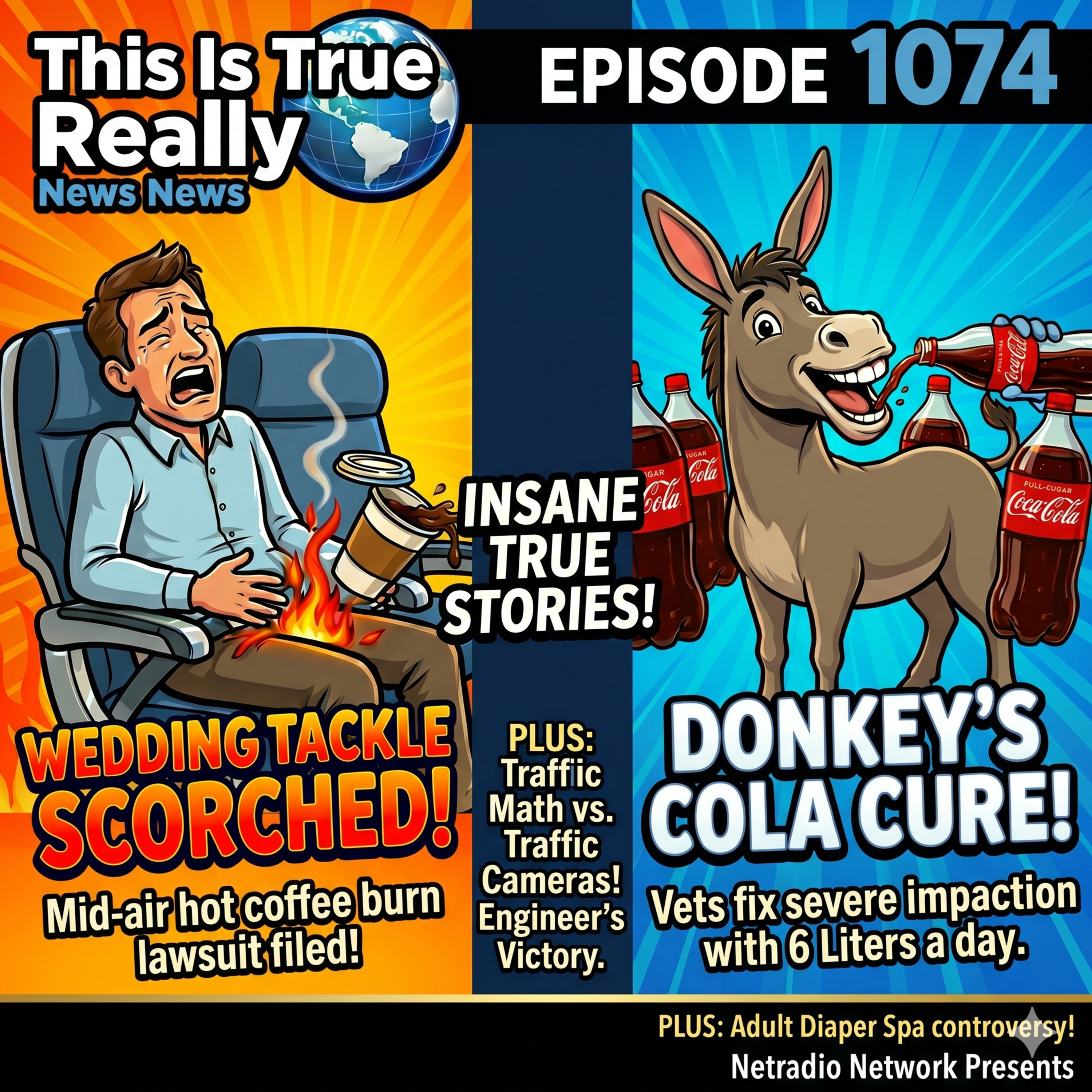 The Adult Diaper Spa, Scorched Sausages & Donkey Cola | This is True Really News Ep 1074 episode artwork