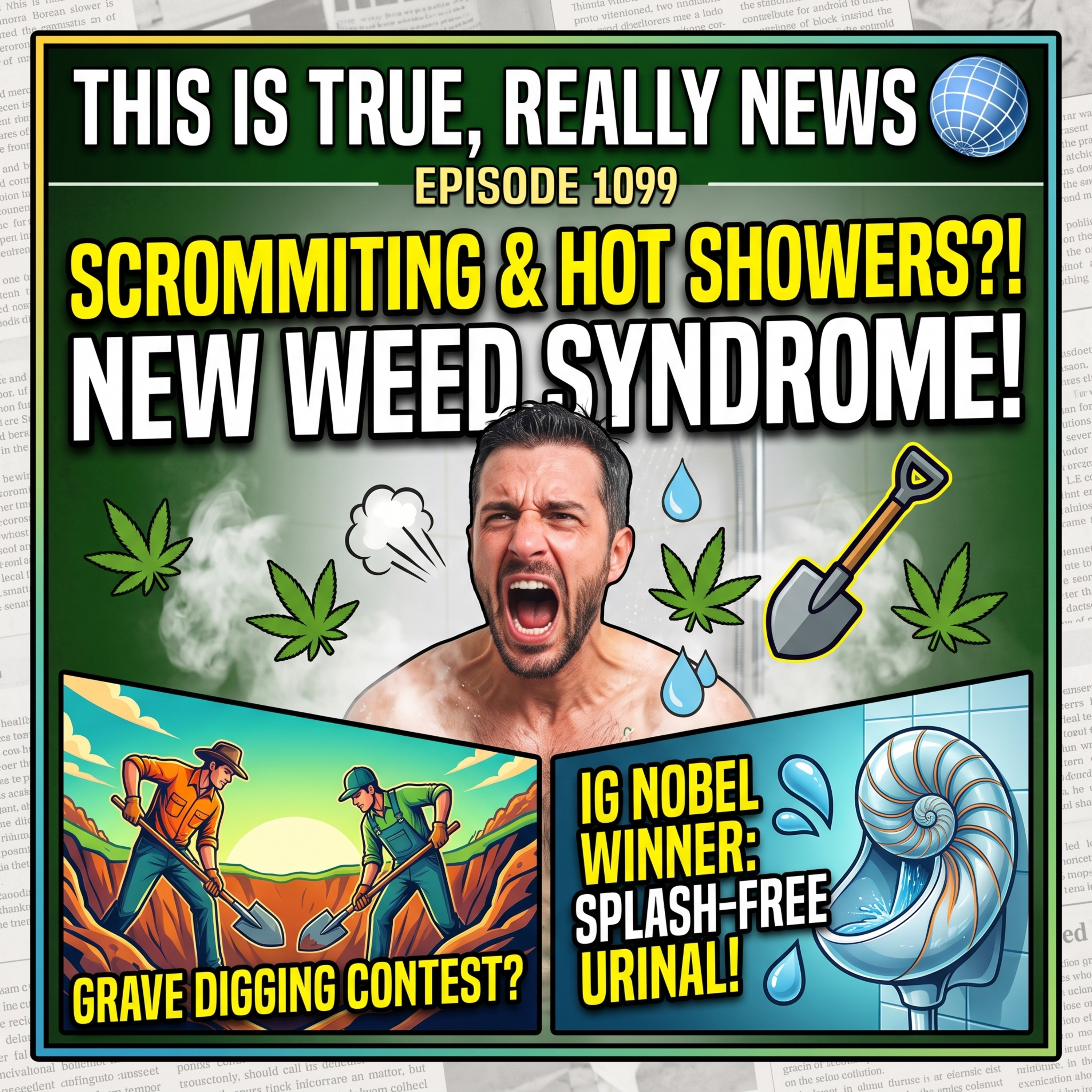 Scrommiting, Competitive Grave Digging & Splash-Free Urinals | This is True, Really, News Ep. 1099 episode artwork