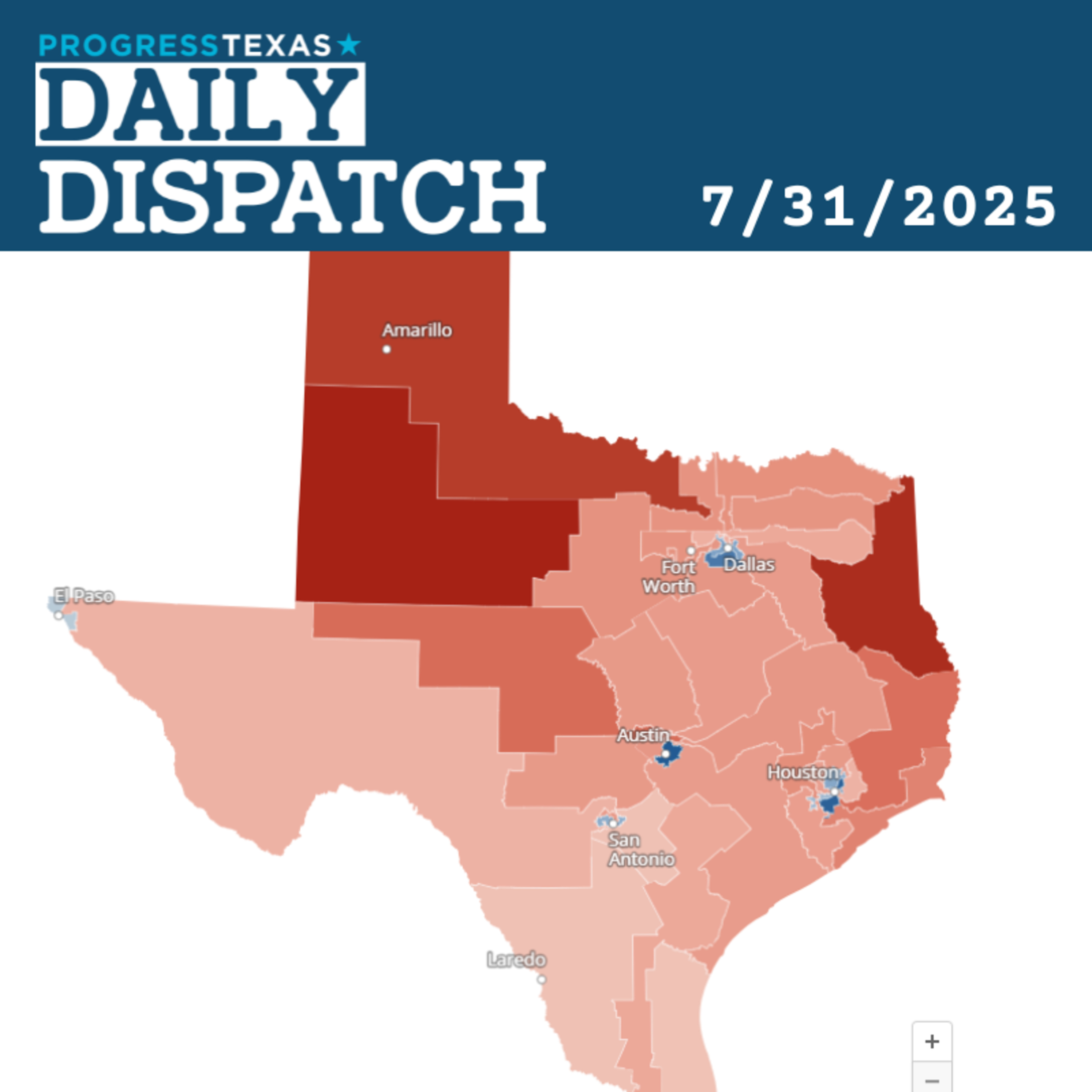 Daily Dispatch 7/31/25: New GOP Maps Will Leave Thousands Of Urban Texans Voiceless In D.C., and More episode artwork