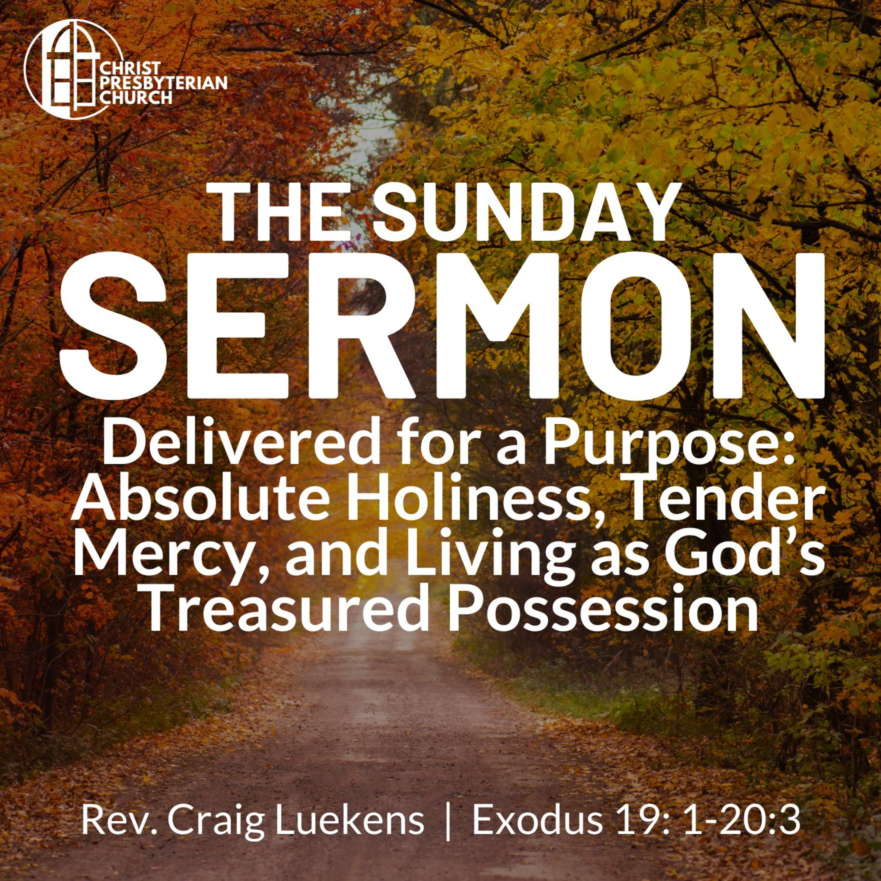 Delivered for a Purpose: Absolute Holiness, Tender Mercy, and Living as God’s Treasured Possession | The Sunday Sermon | Rev. Craig Luekens | Exodus 19:1-20:3