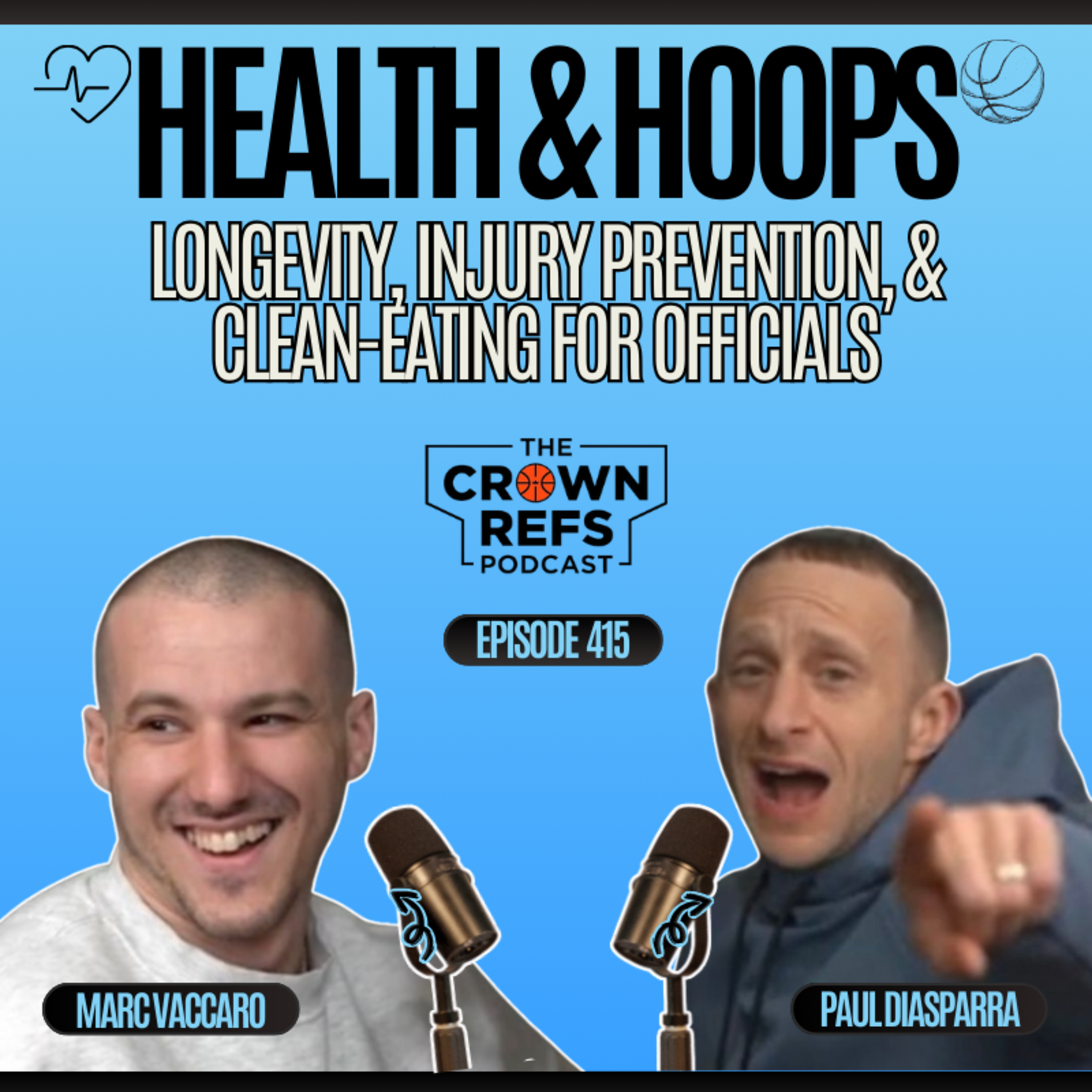 #415 💪🏽Health & Hoops🏀 | Longevity, Injury Prevention, & Clean-Eating for Officials | w/Marc Vaccaro