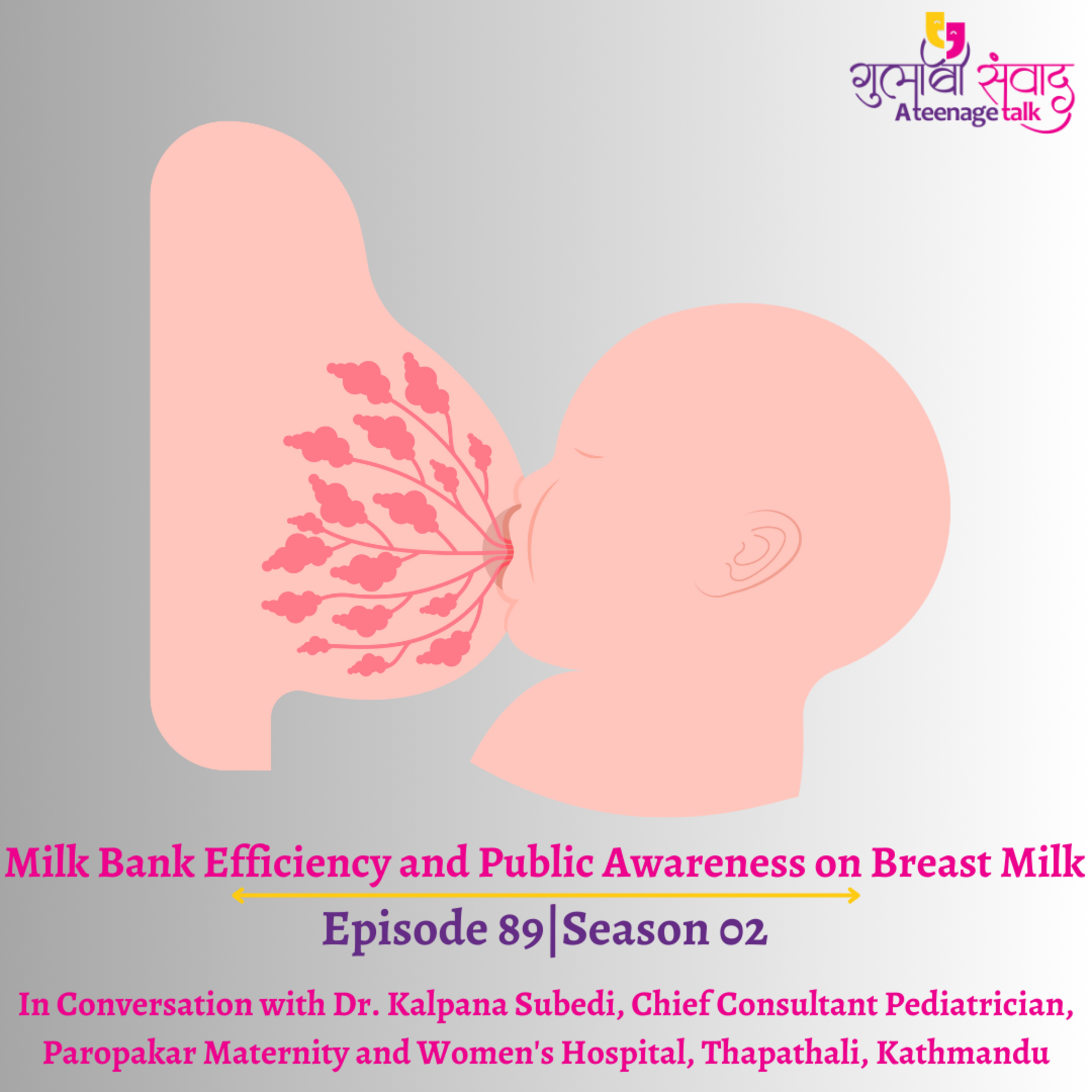 Episode 89, Season 02, Milk Bank Efficiency and Public Awareness on Breast Milk, Podcast Gulabi Sambad episode artwork