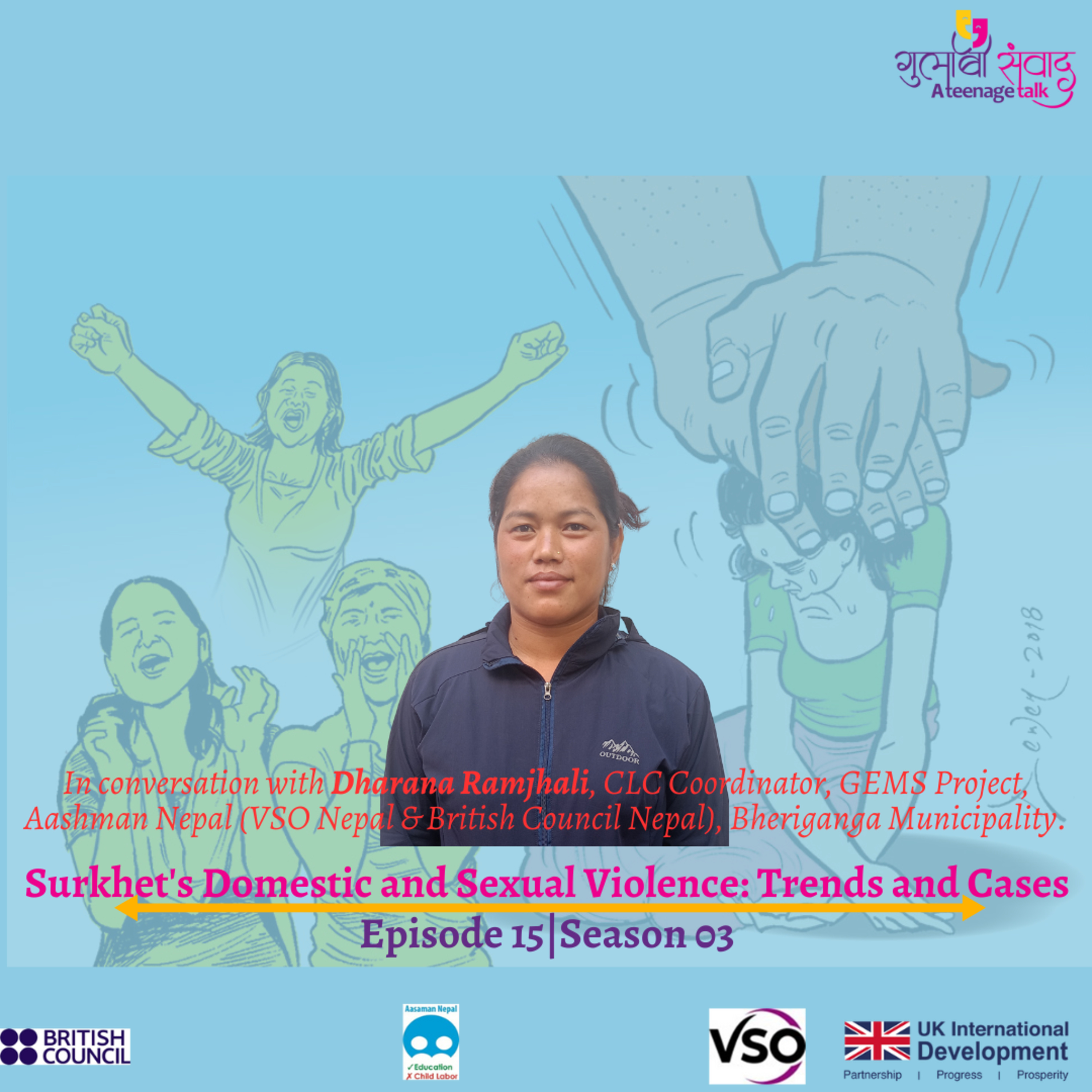 Episode 15, Season 03, Surkhet's Domestic and Sexual Violence: Trends and Cases, Podcast Gulabi Sambad episode artwork