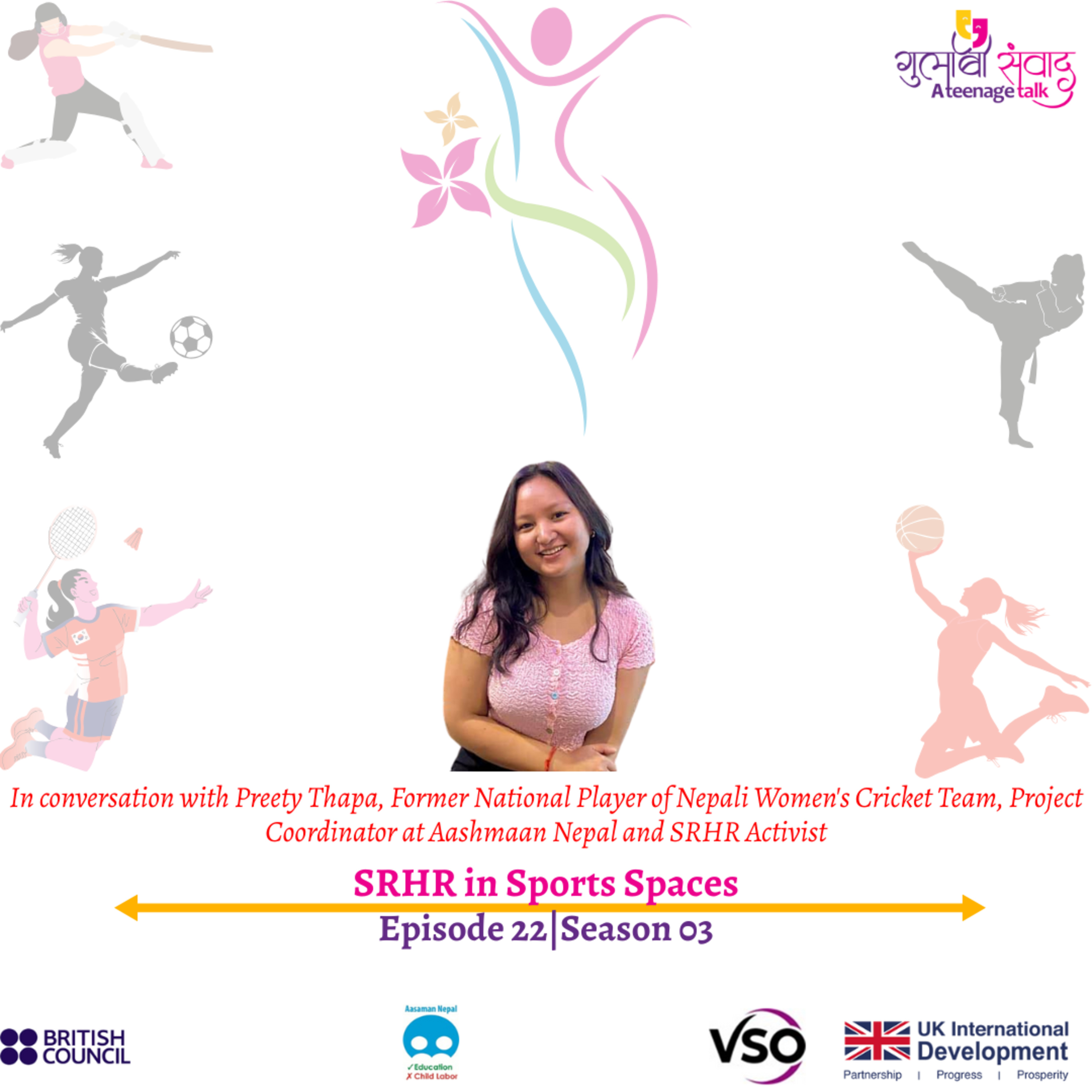 Episode 22, Season 03, SRHR in Sports Spaces, Podcast Gulabi Sambad episode artwork