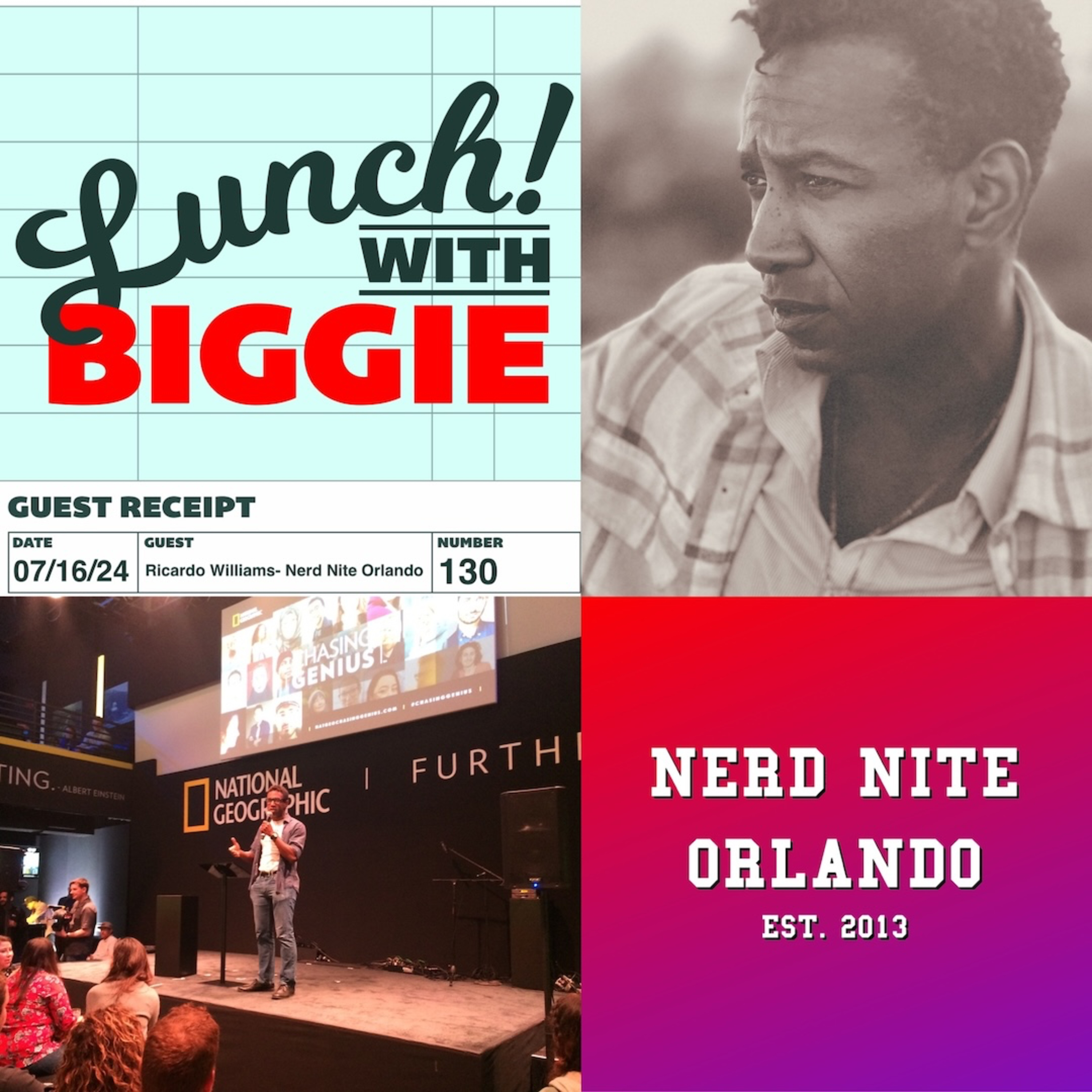 Nerd Nite Orlando- Ricardo Williams hosts Nerd Nite Orlando but also works as an actor, designer, filmmaker, and musician (not at the same time) episode artwork