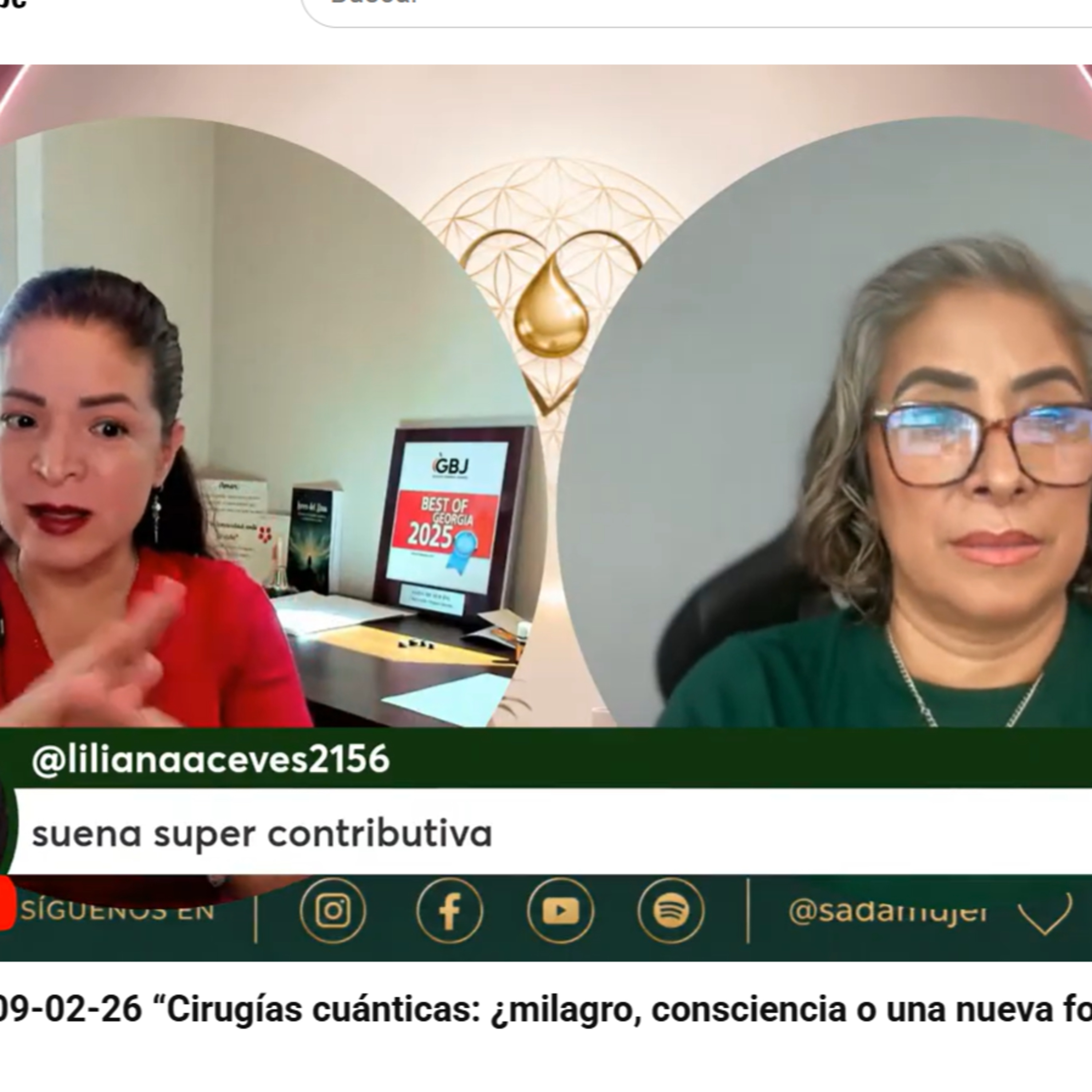 SADA MUJER 09-02-26 “Cirugías cuánticas: ¿milagro, consciencia o una nueva forma de percibir?”