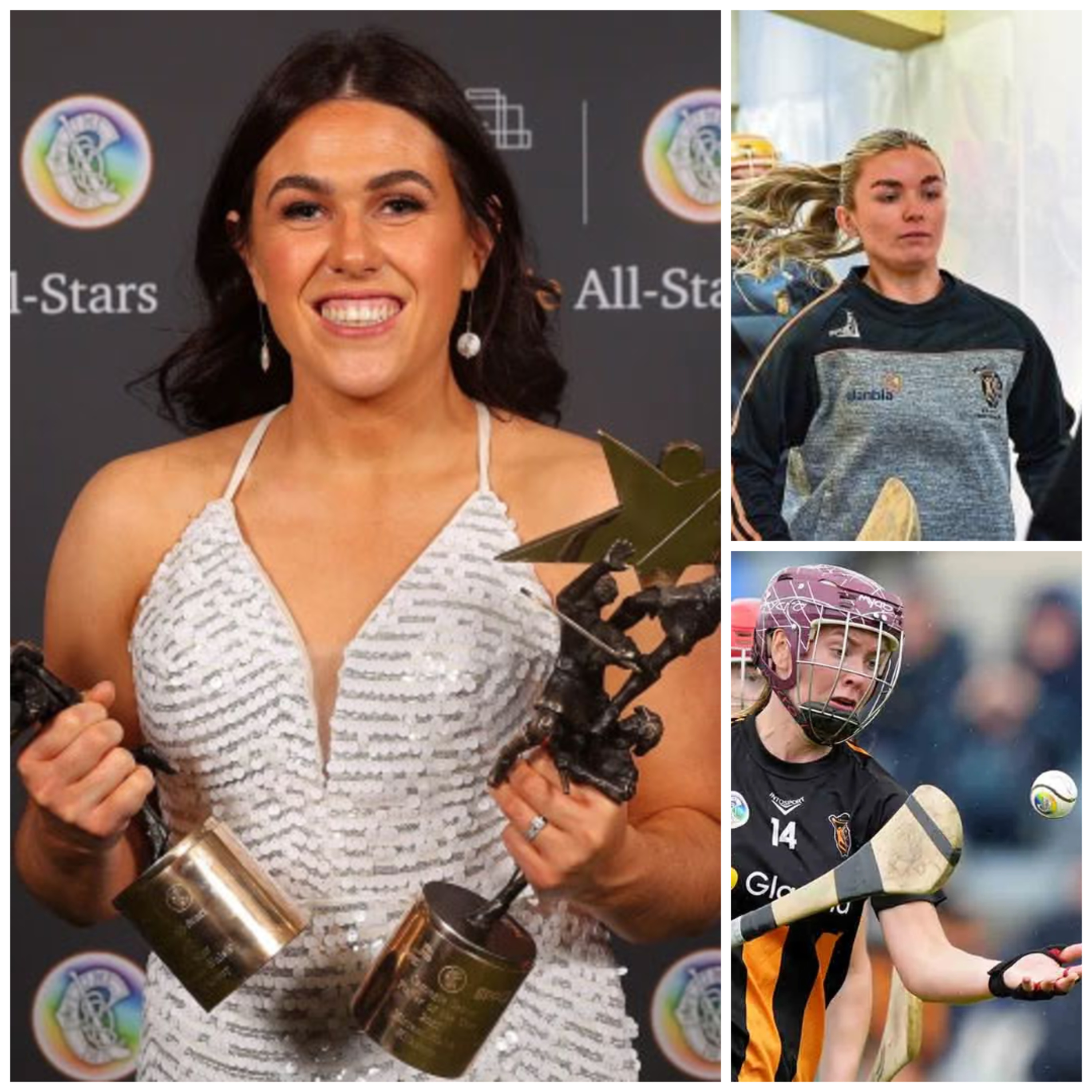 Miriam Walsh, Michelle Teehan and Aoife Prendergast react to Kilkenny's