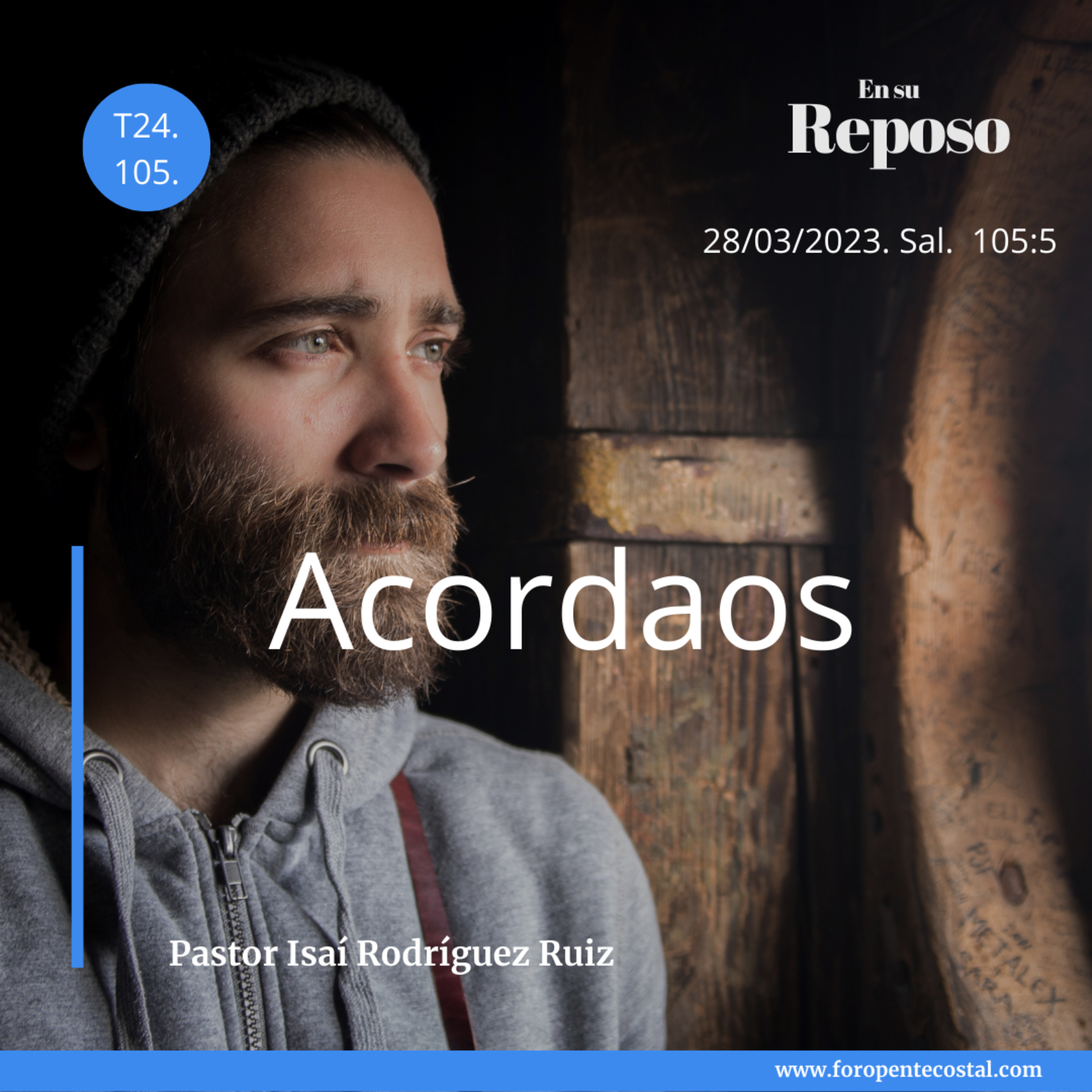 En su reposo, con el pastor Isaí Rodríguez Ruiz