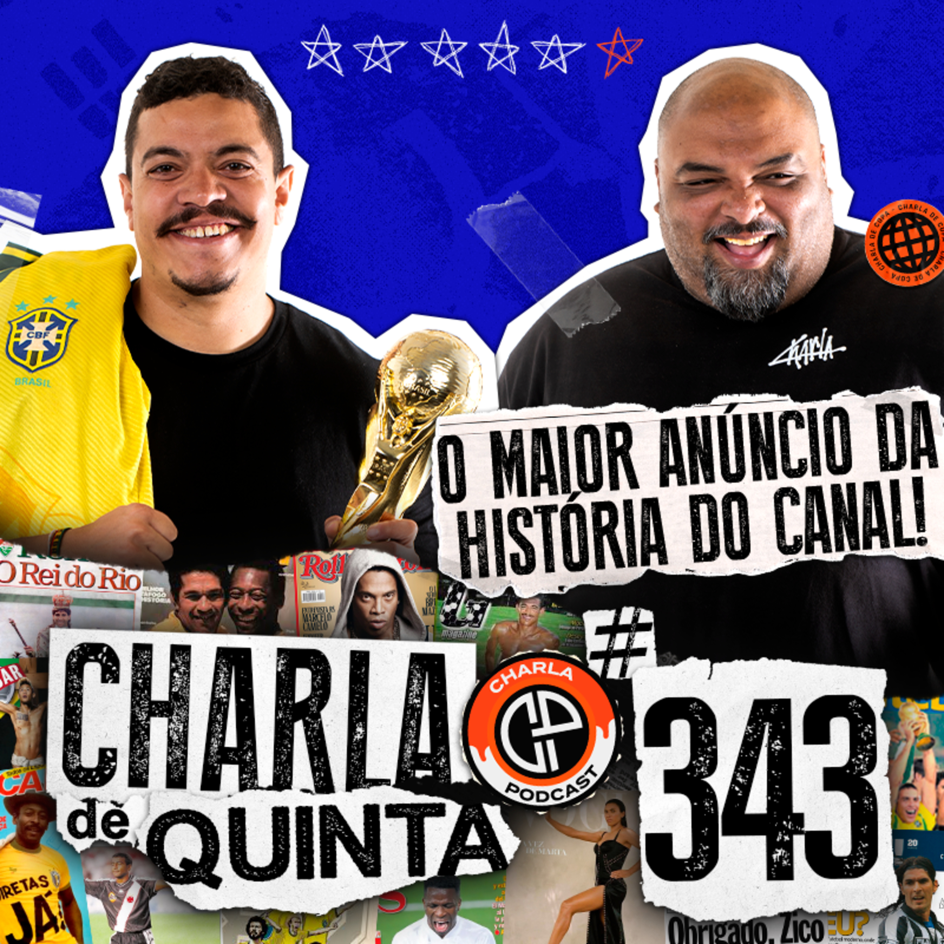 LIVE ESPECIAL DE DESPEDIDA! O MAIOR ANÚNCIO DA HISTÓRIA DO CANAL SERÁ FEITO HOJE! | CHARLA DE QUINTA #343 episode artwork